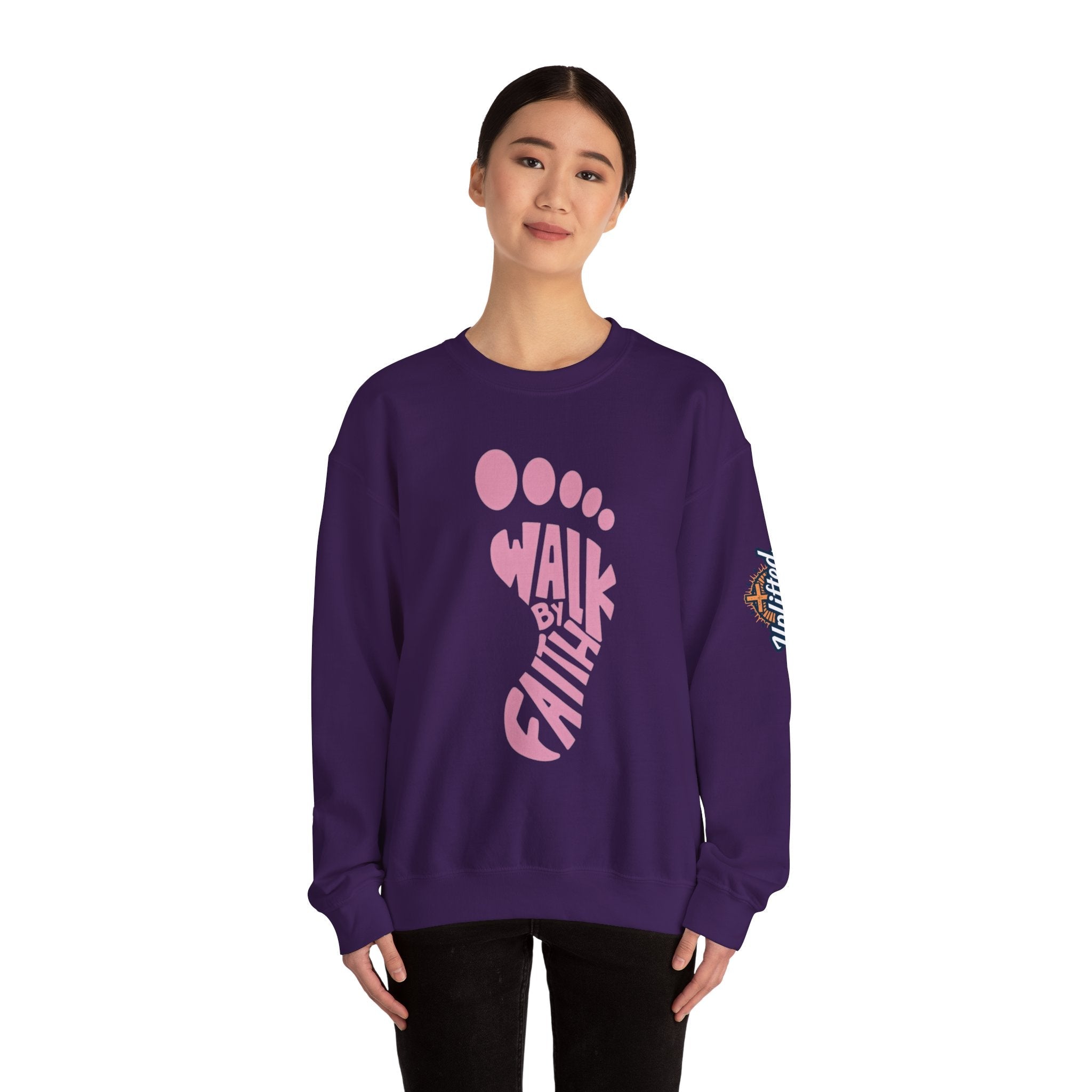 Walk By Faith Footprint Sweatshirt Printify