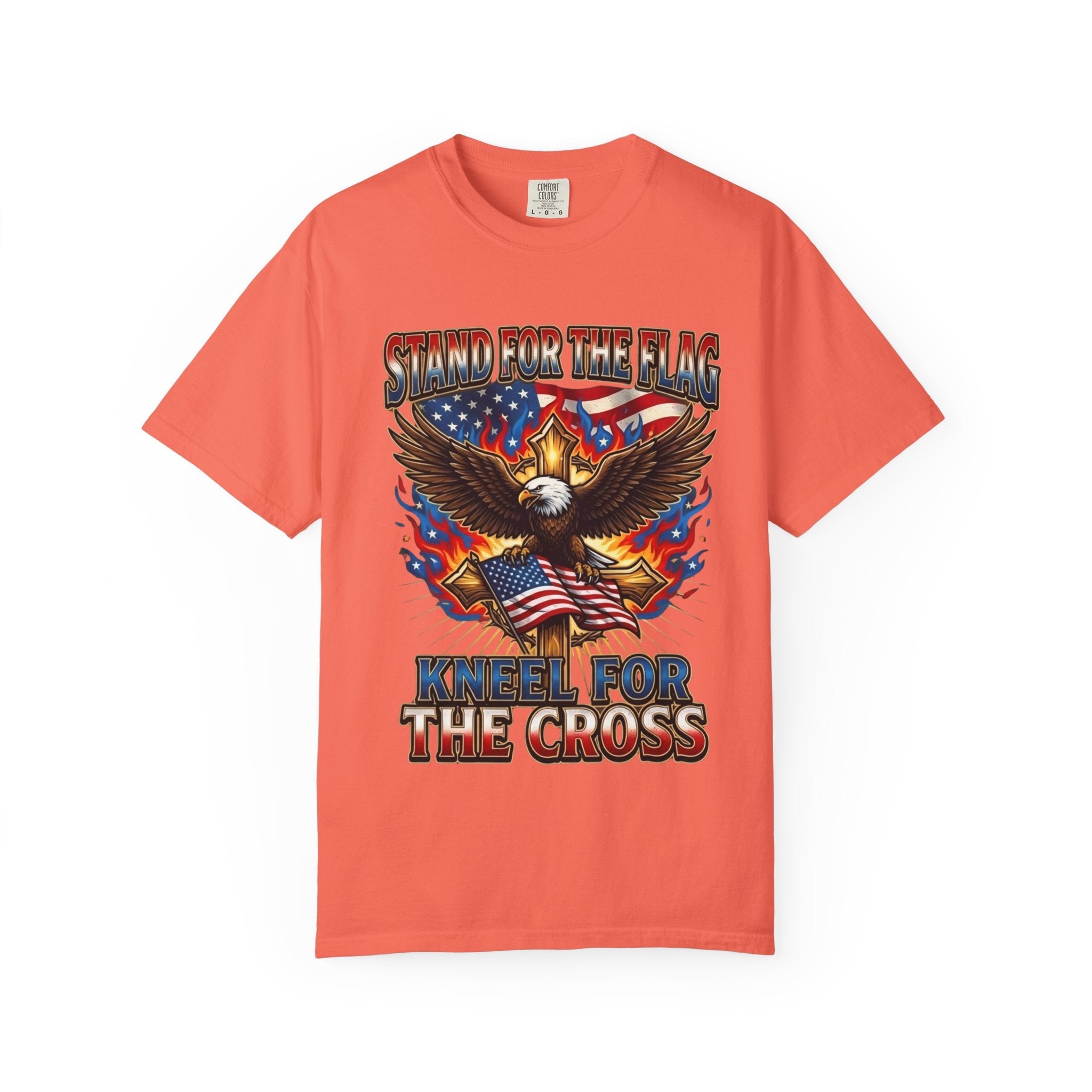 Stand for the Flag Kneel for the Cross T-shirt | Patriotic Eagle T-shirt Printify
