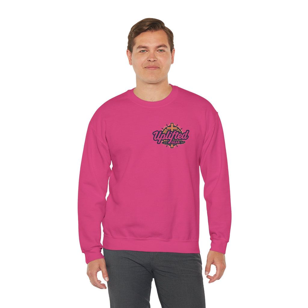 ✨ Chosen. Loved. Redeemed. – Elegant Christian Sweatshirt | Gold Foil Faith Tee | Subtle Cross & Heart Design | Inspirational Bible Verse Apparel by Uplifted Gear Printify