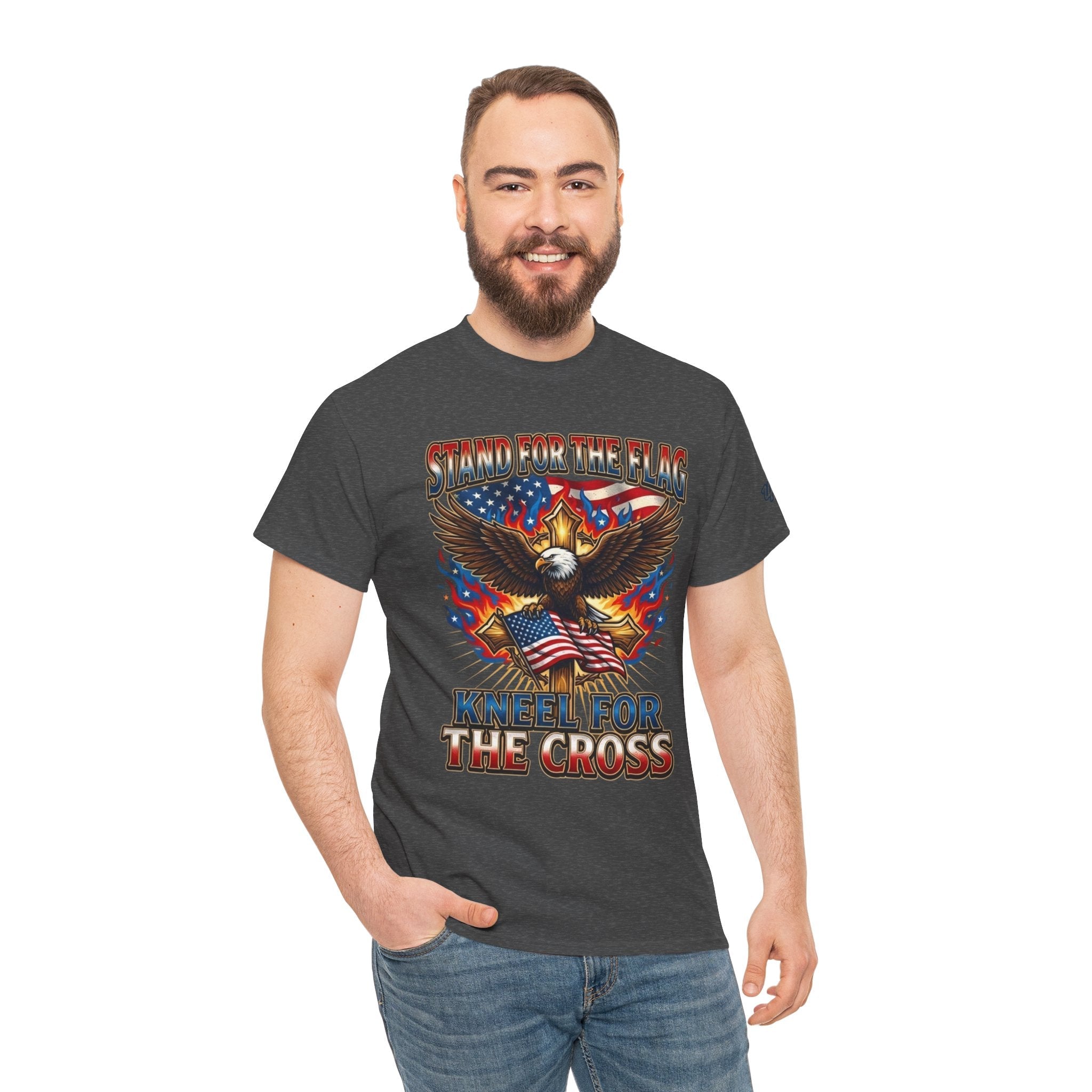 Stand for the Flag Kneel for the Cross T-shirt | Patriotic Eagle T-shirt Printify