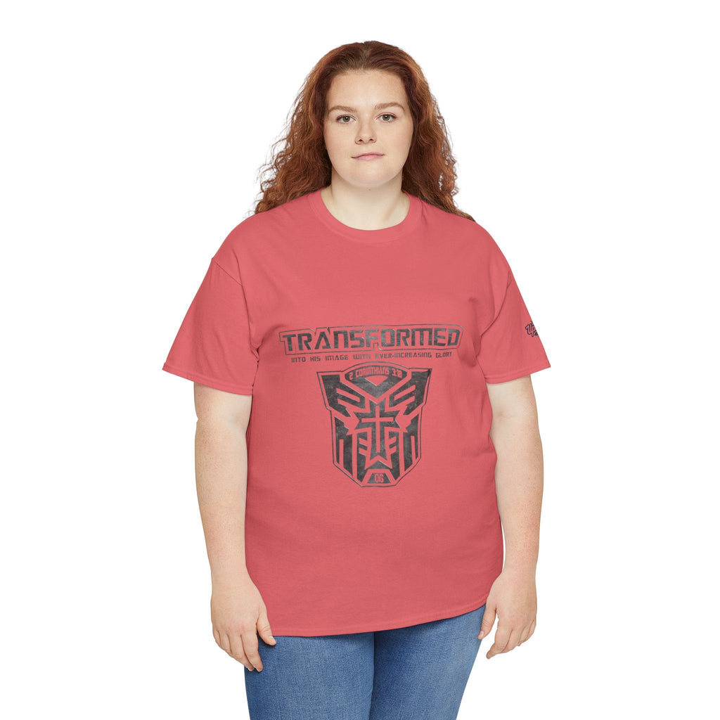 Transformer Logo Christian T-shirt | 2 Corinthians 3:18 Bible Verse T-shirt Printify