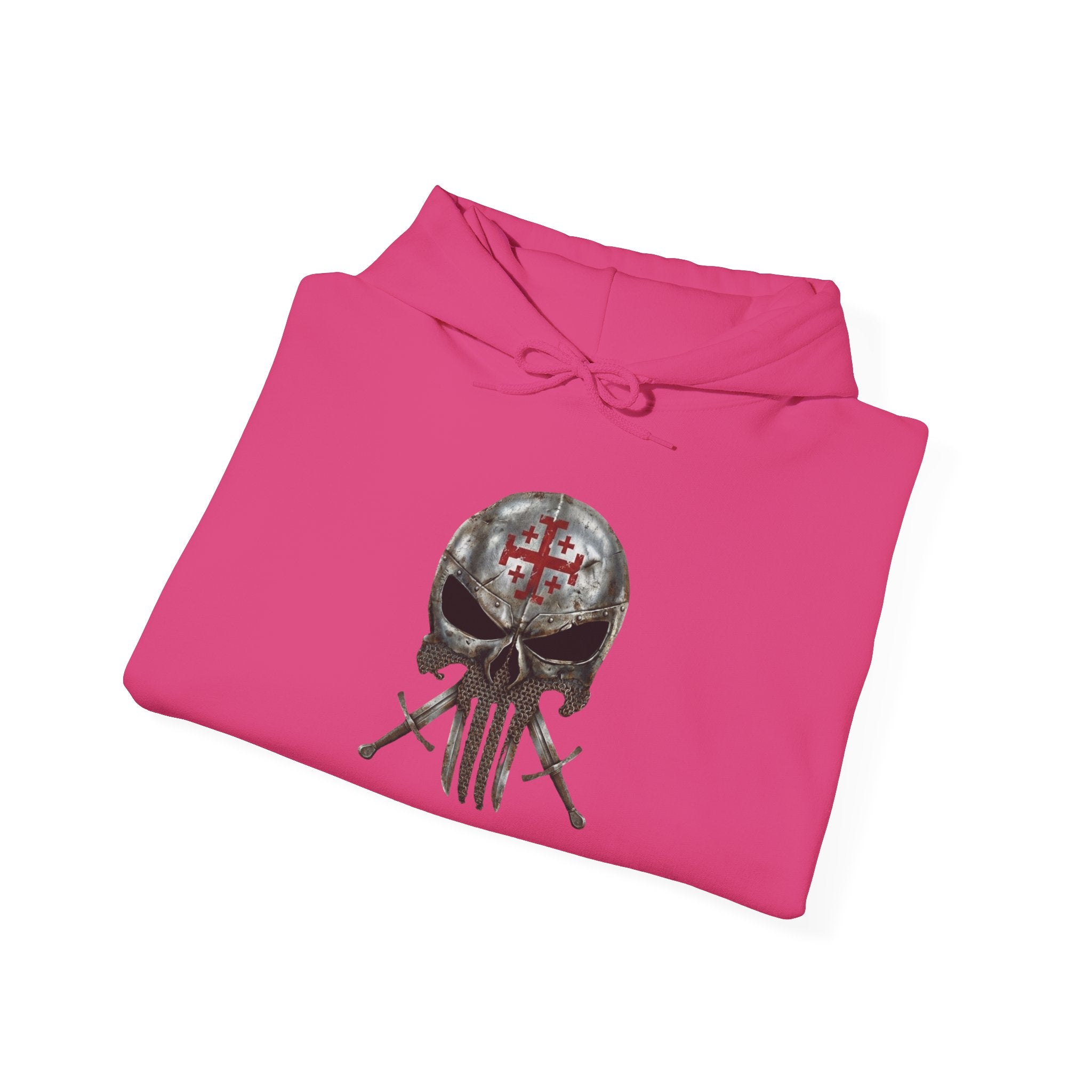 Crusader Knight Christian Skull Hoodie - Warrior Armor of God Hoodie Printify