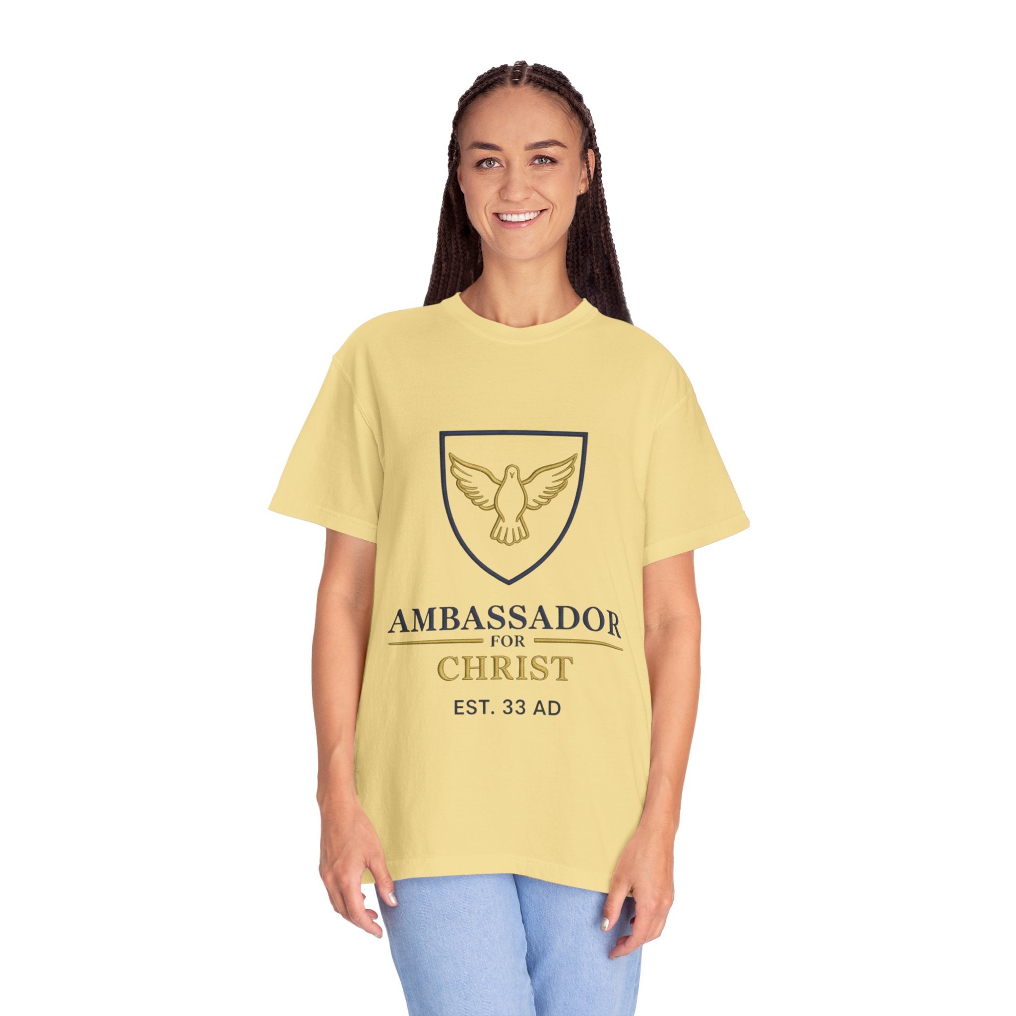 Ambassador for Christ T-Shirt – Established 33 AD Christian Tee for Bold Faith Printify
