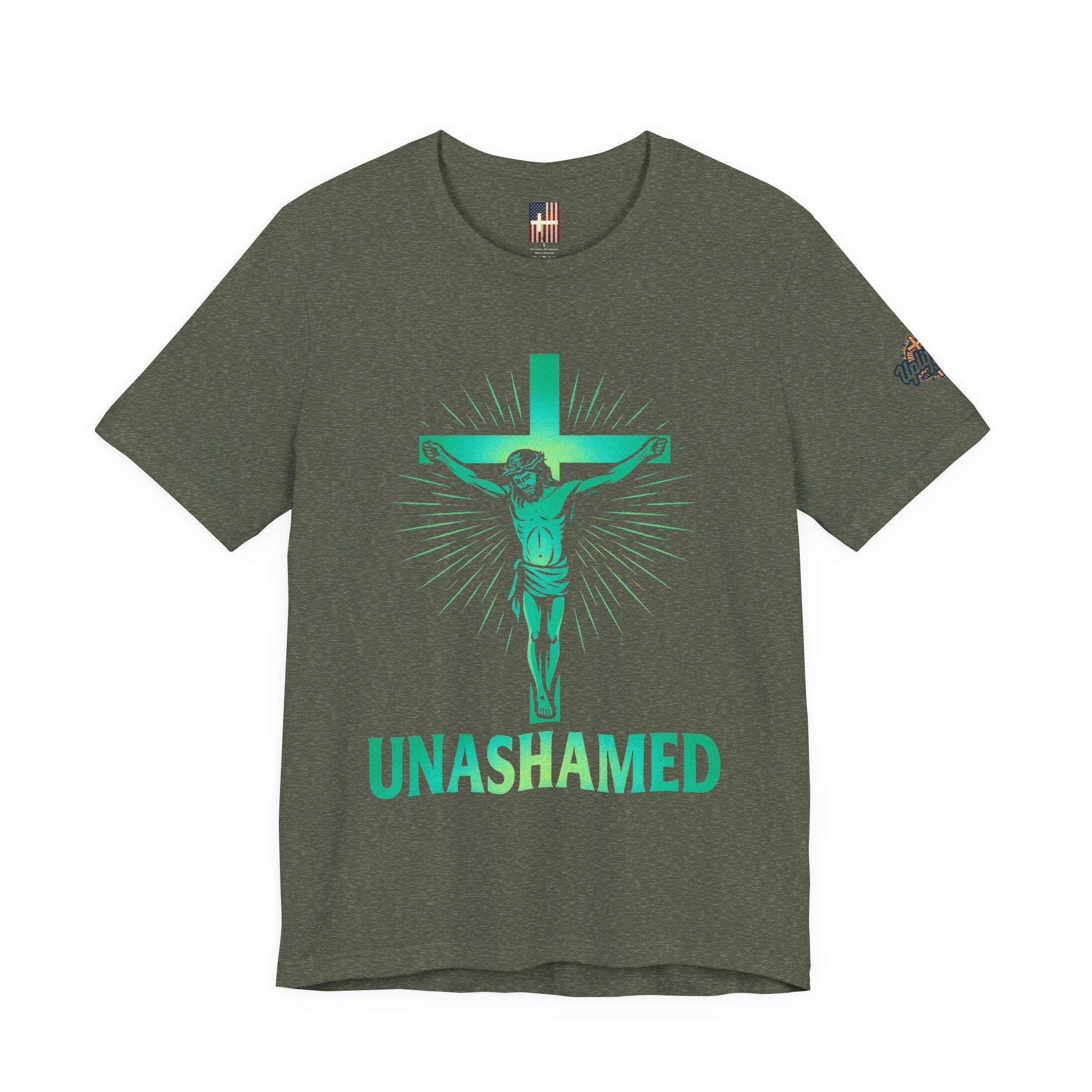 Unashamed T-shirt – Romans 1:16 Crucifixion Christian t-shirt for Bold Unwavering Faith Printify