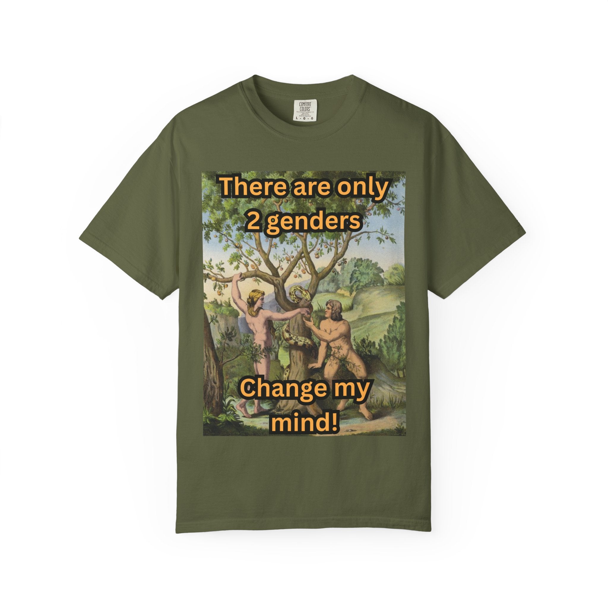 There Are Only 2 Genders T-Shirt – Adam & Eve Cross Christian Tee for Bold Faith Printify