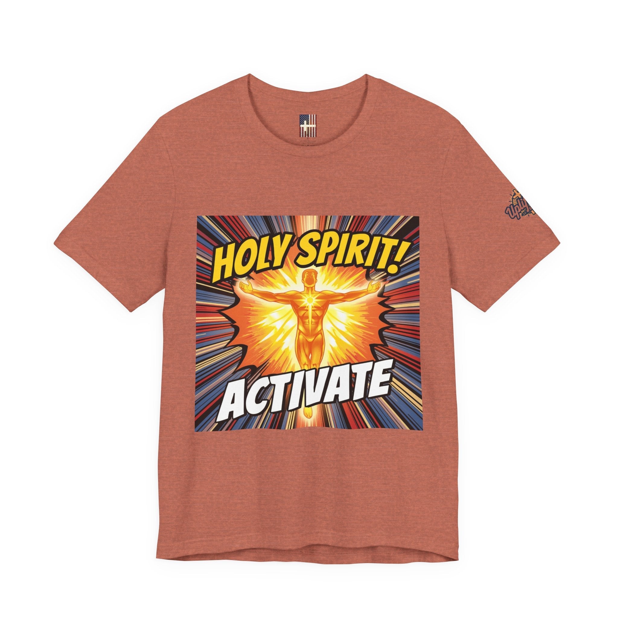 Holy Spirit Activate T-shirt – Superhero Christian T-shirt with Vibrant Power-Up Design for Faith-Fueled Boldness Printify