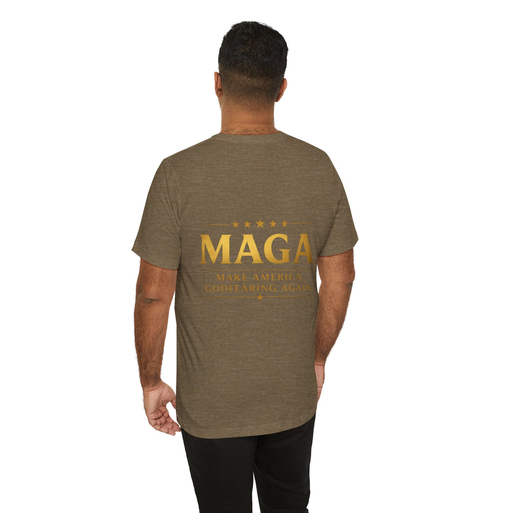 MAGA Gold Letter T-Shirt — "Make America Great Again" Printify