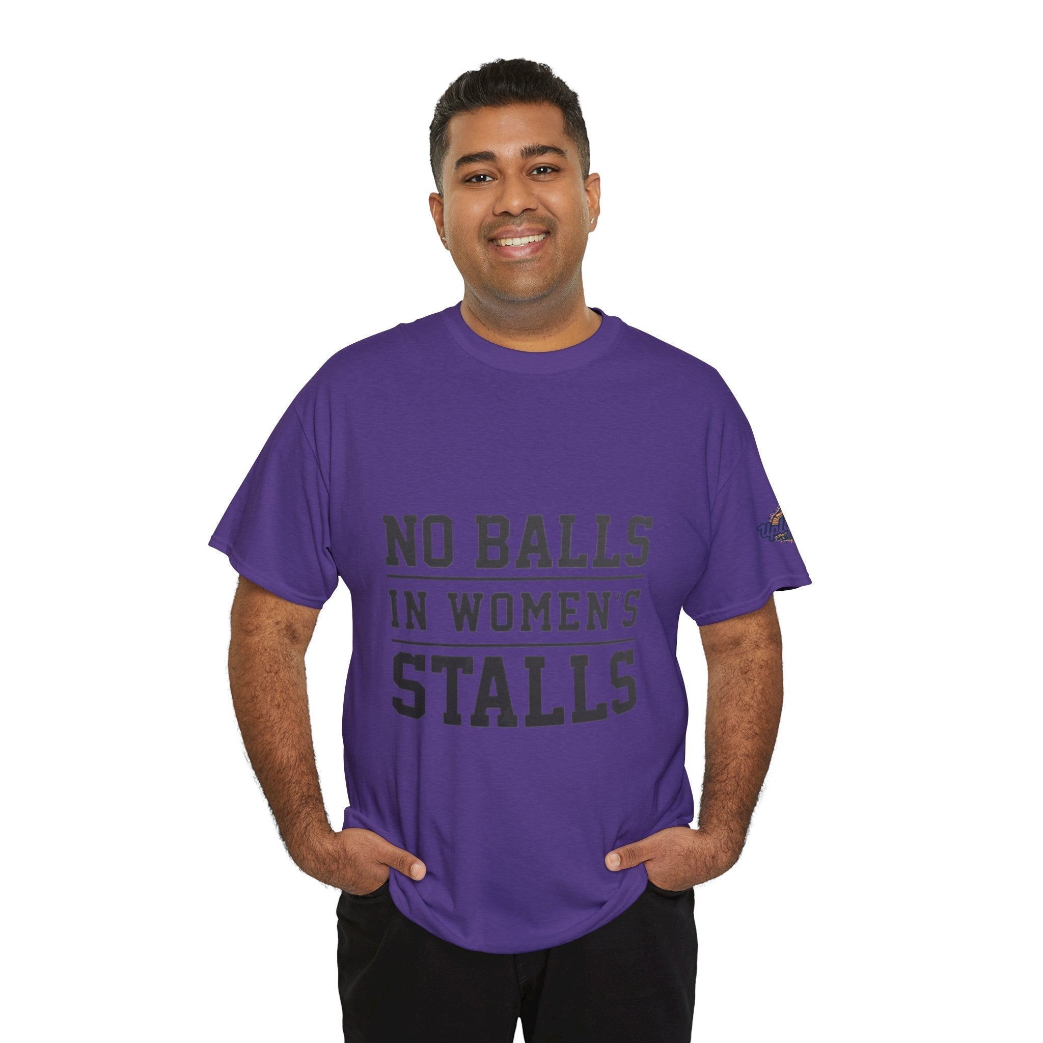 No Balls in Women's Stalls Retro Protest T-Shirt Printify