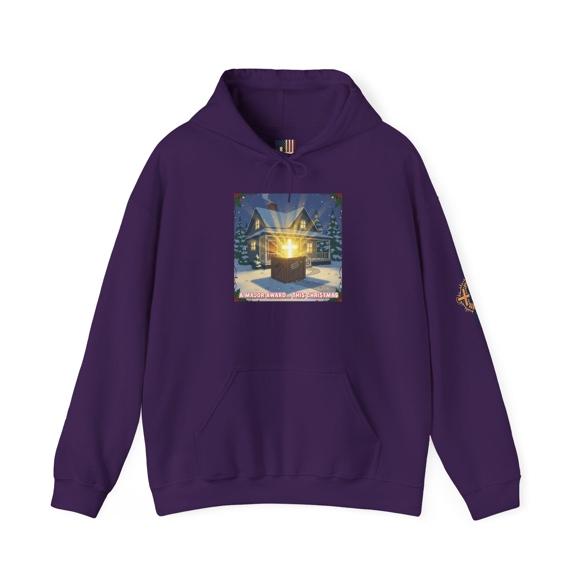 A Major Award This Christmas Hoodie – Fragile Leg Lamp Parody Cross Unboxing Christian Sweatshirt for Hilarious Faith & Holiday Glow Printify