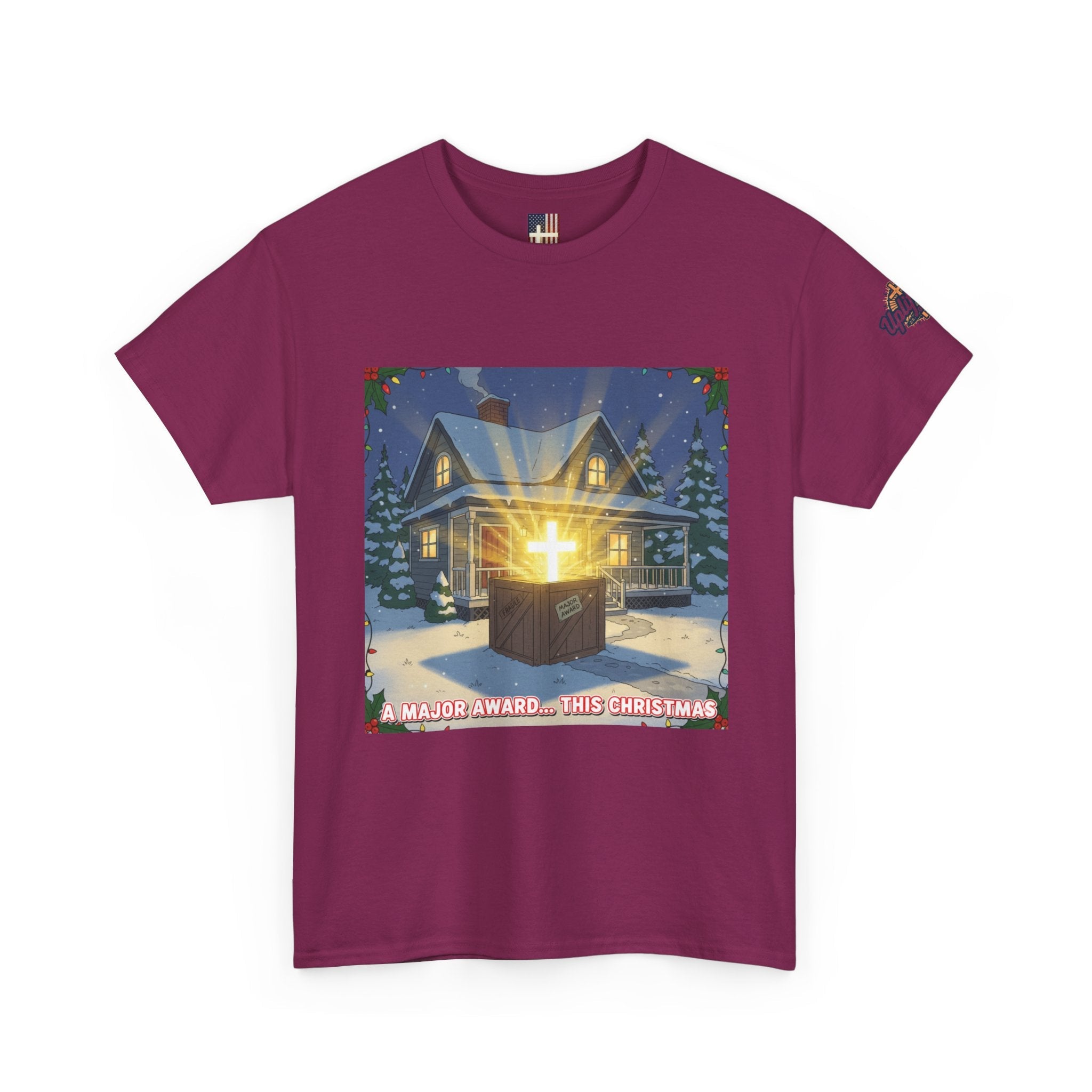 A Major Award This Christmas T-shirt – Fragile Leg Lamp Parody Cross Unboxing Christian T-shirt for Hilarious Faith & Holiday Glow Printify