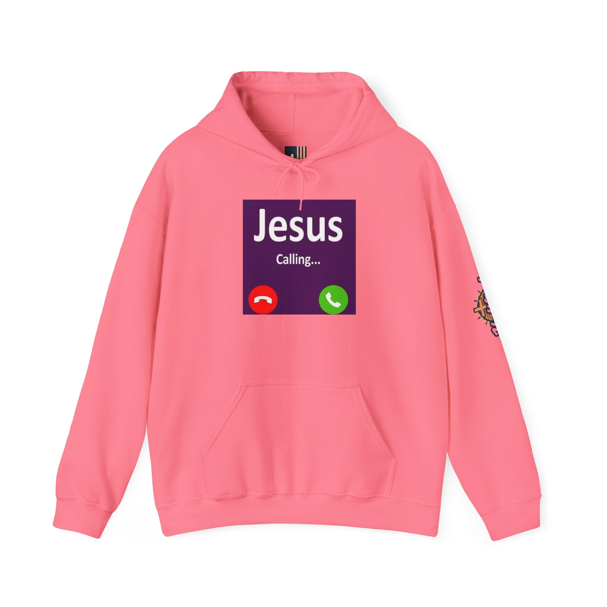 Jesus Calling Hoodie – Funny Cell Phone Screen Christian Sweatshirt for Divine Connection & Faith Humor Printify
