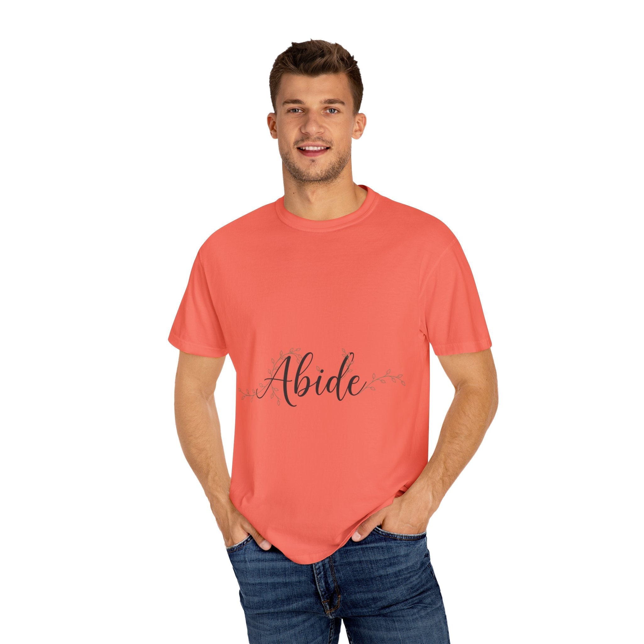 Abide in the Lord T-Shirt – Vine Design Christian Tee for Faithful Hearts Printify