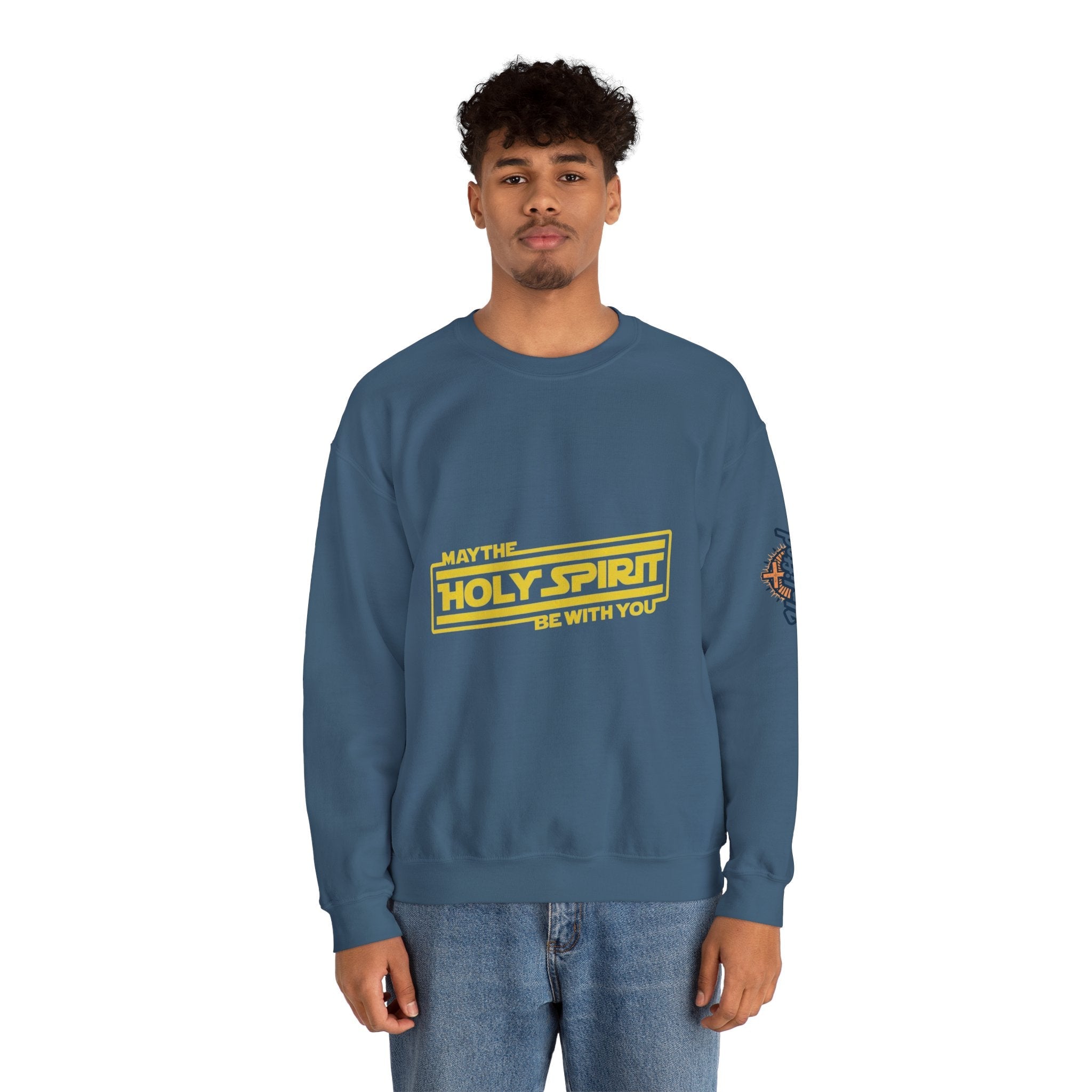 May the Holy Spirit Be With You Sweatshirt - Christian Star Wars Parody Sweatshirt Printify