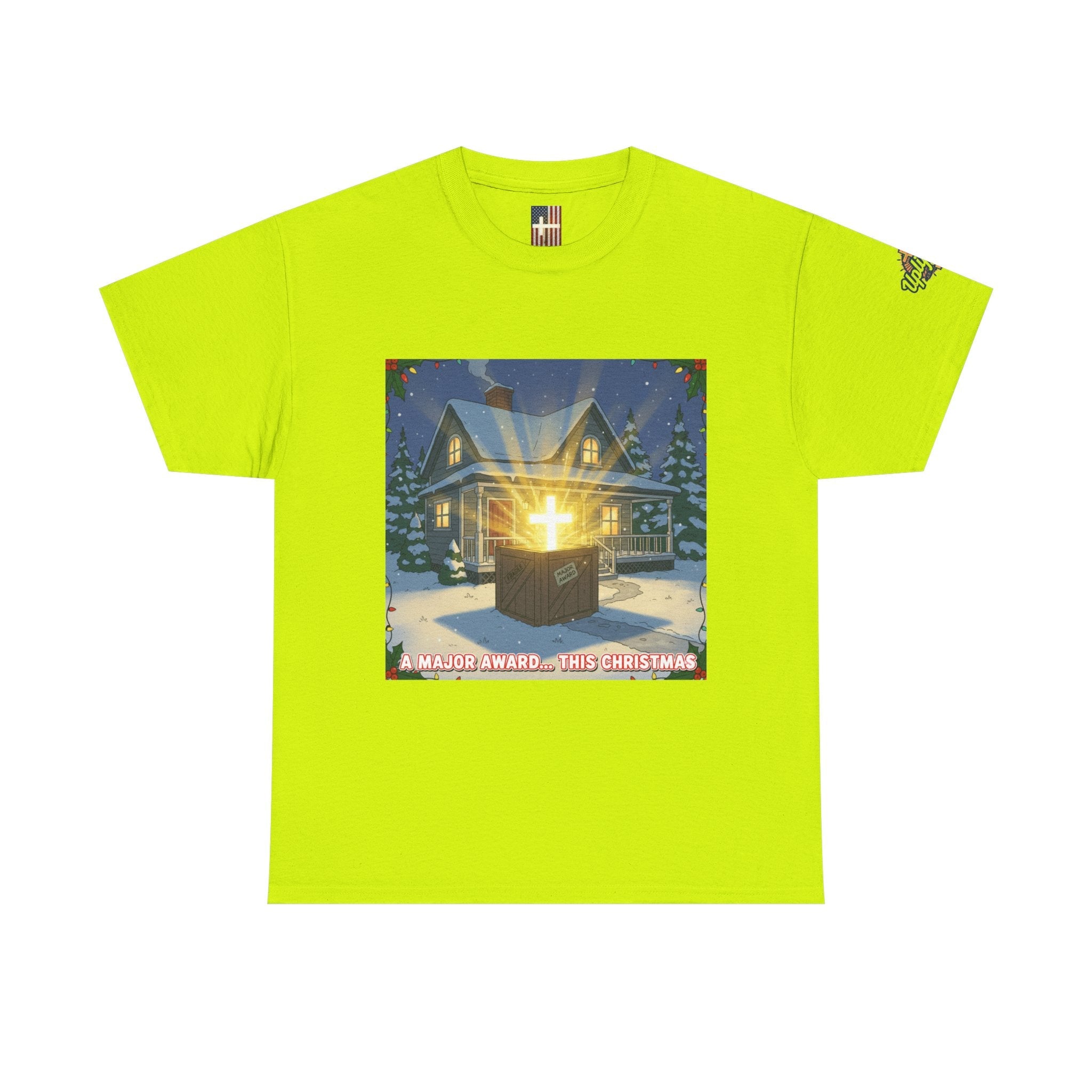 A Major Award This Christmas T-shirt – Fragile Leg Lamp Parody Cross Unboxing Christian T-shirt for Hilarious Faith & Holiday Glow Printify