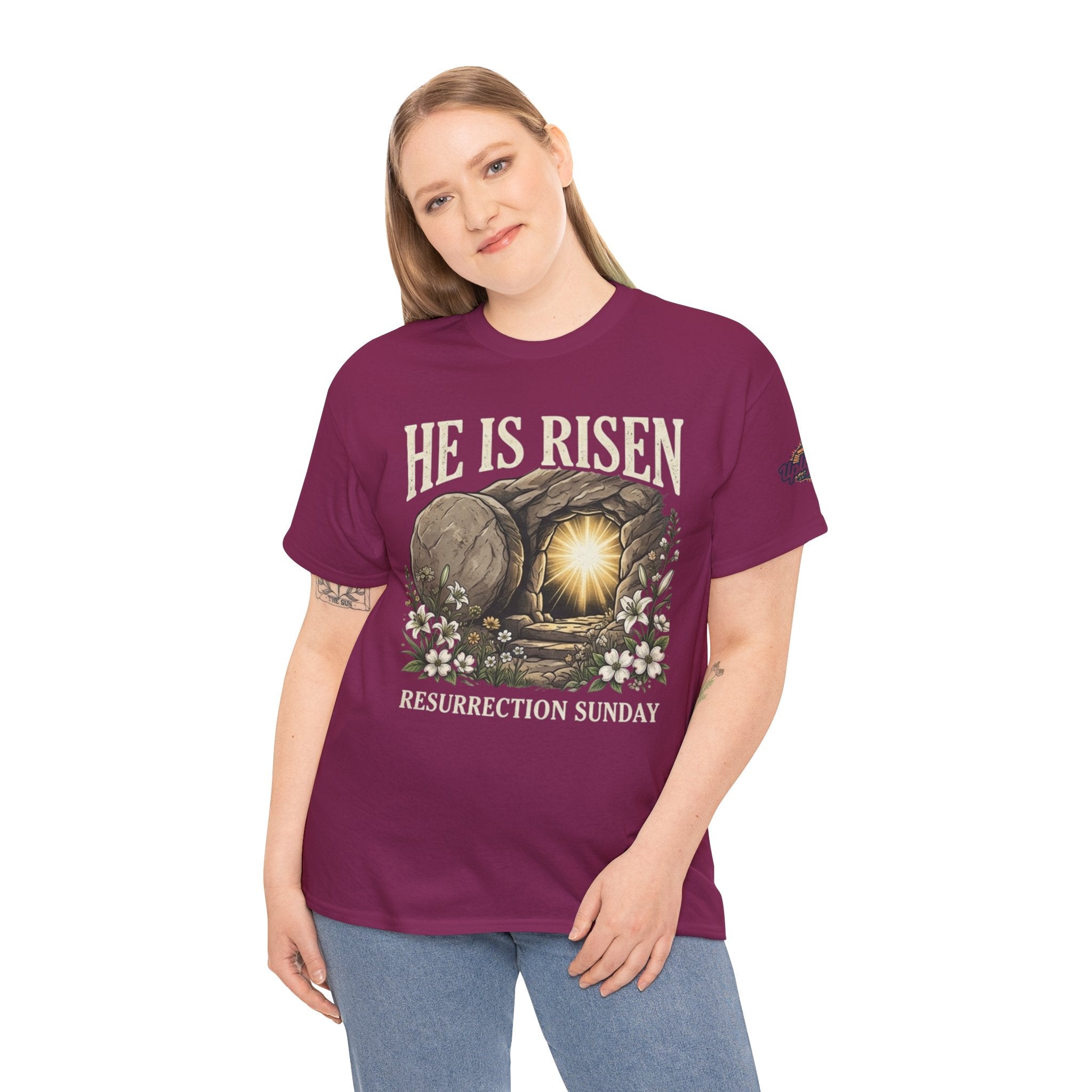 He Is Risen T-Shirt — Jesus Christ Resurrection Easter Tee Printify