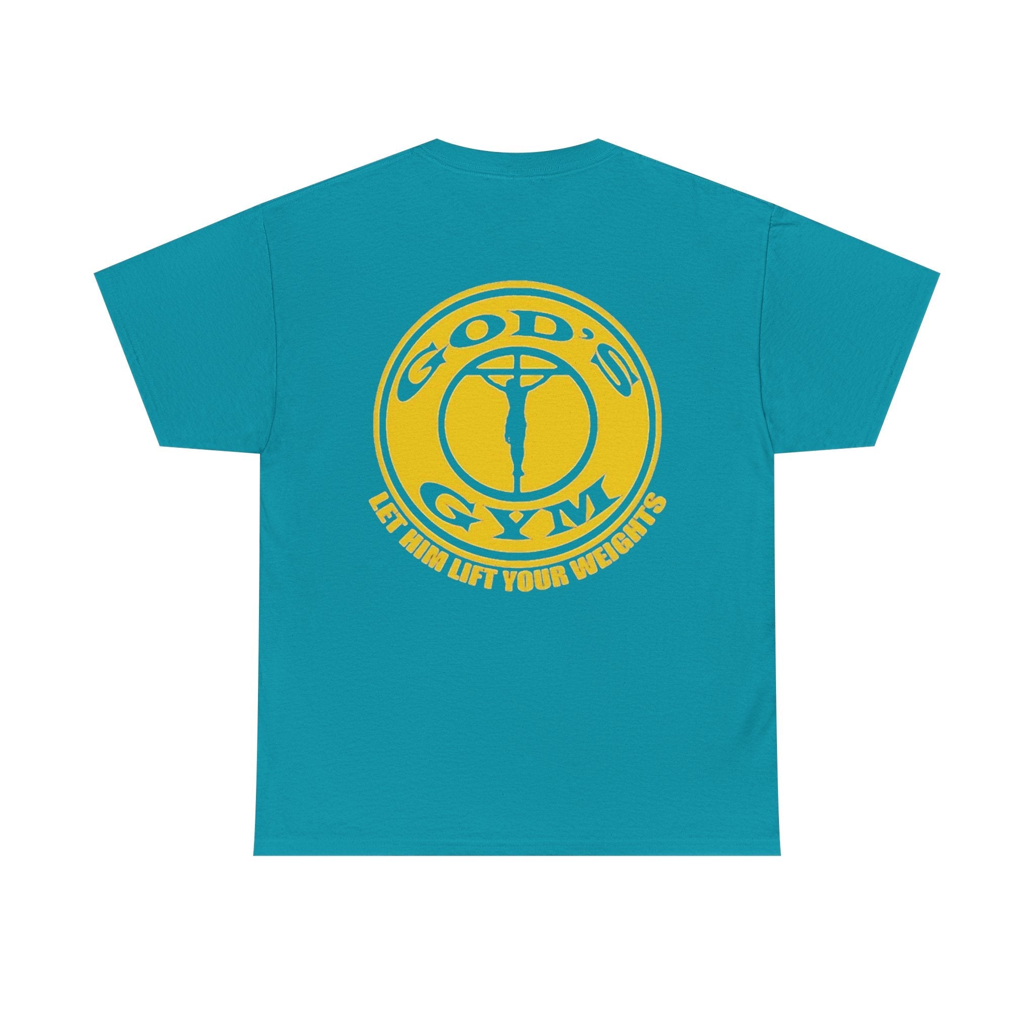God's Gym T-Shirt — "Let Him Lift Your Weights" Christian Fitness Tee Printify