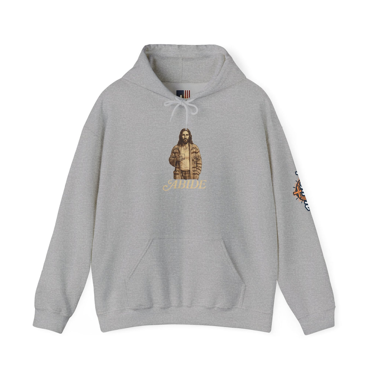 Abide Jesus Hoodie — Vintage 'The Dude' Religious Graphic Hoodie Printify