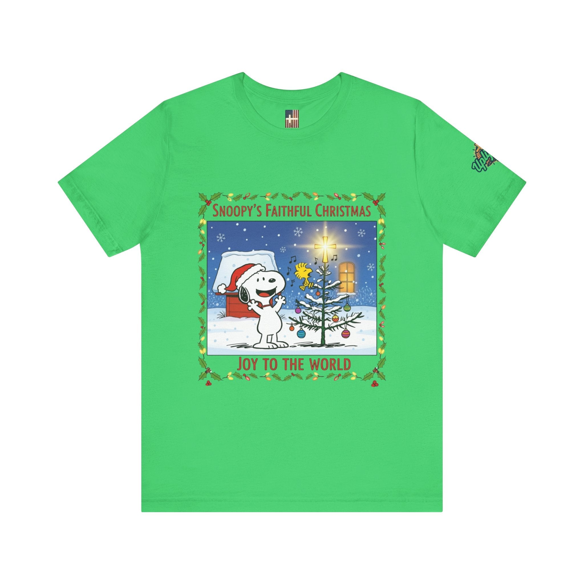 🎄 Faithful Christmas Friends – Christian Holiday T-Shirt | Festive Tree & Cartoon Duo | Heartwarming Christmas Tee by Uplifted Gear Printify