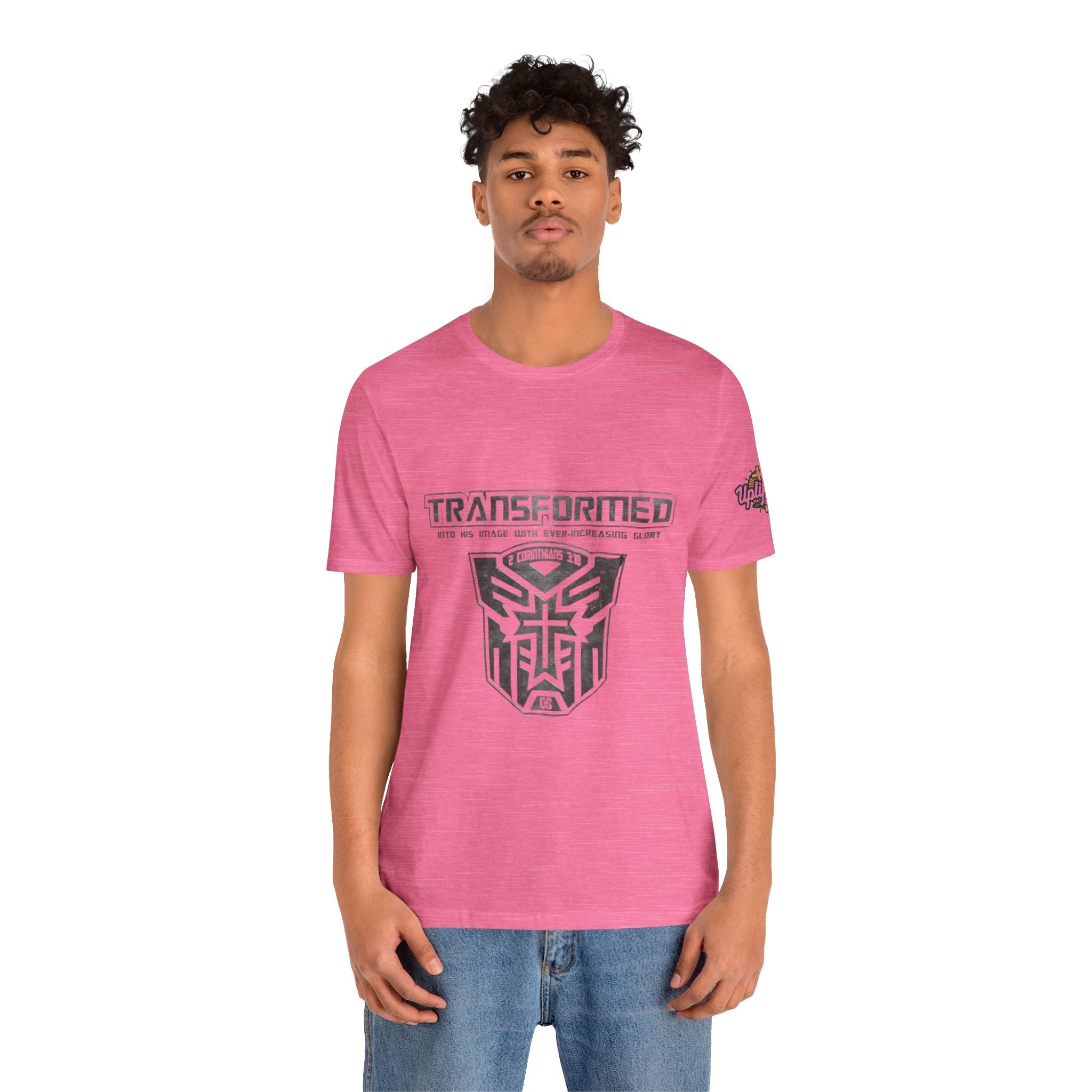 Transformer Logo Christian T-shirt | 2 Corinthians 3:18 Bible Verse T-shirt Printify