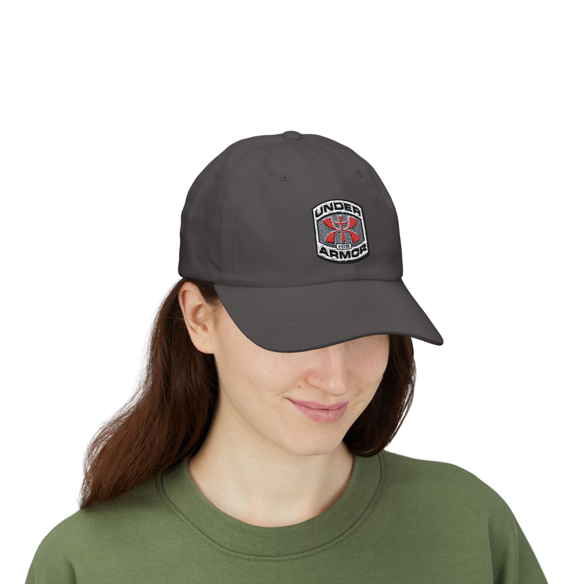Under Armor Classic Dad Cap - Embroidered White Baseball Hat Printify