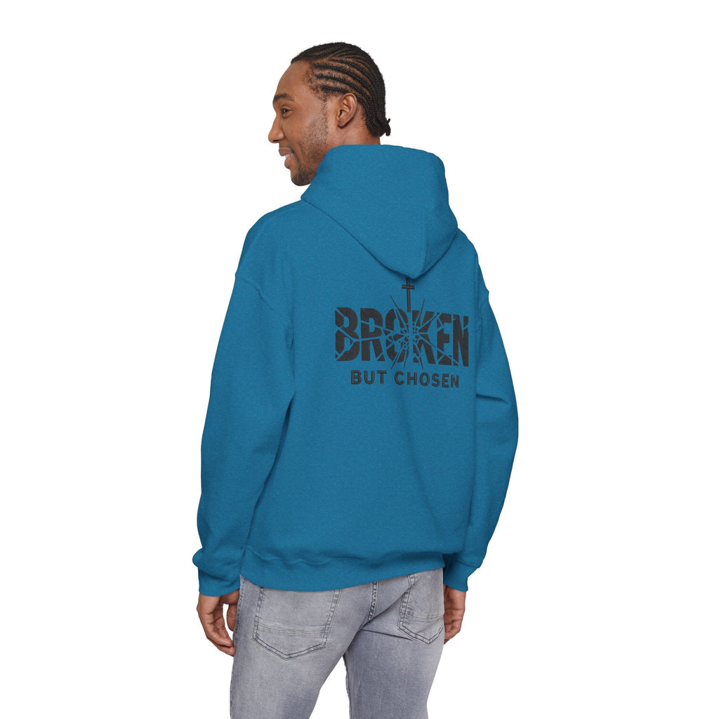 Broken But Chosen Hoodie — Christian Faith Graphic Sweatshirt Printify