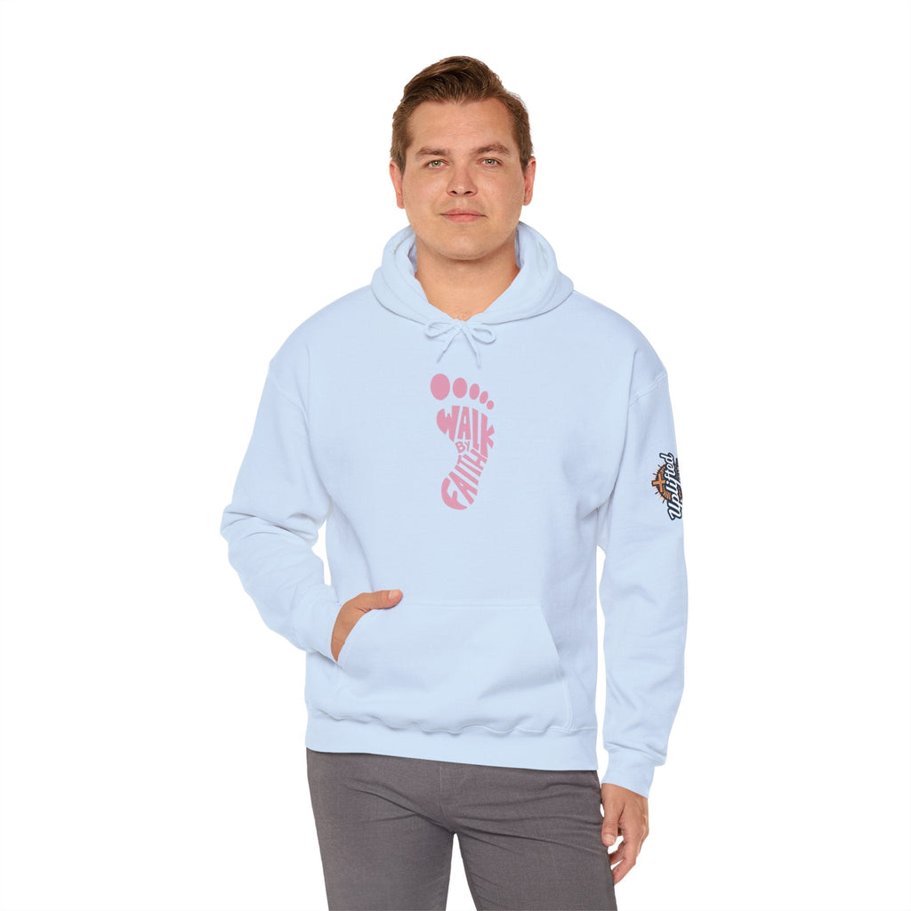 Walk By Faith Footprint Hoodie Printify