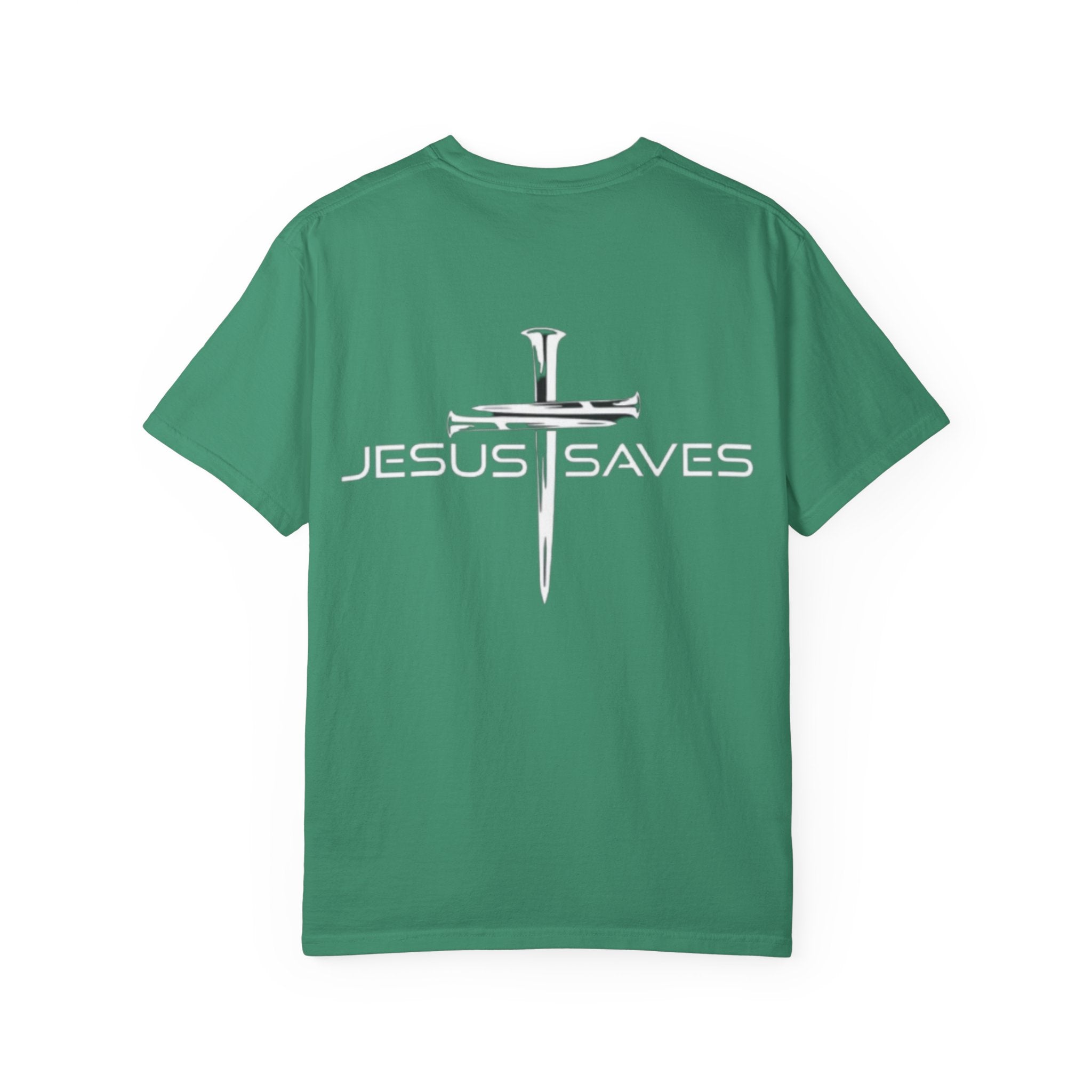 Jesus Saves T-shirt – 3 Nails Crucifix Cross Christian T-shirt for Redemption Faith & Bold Salvation Printify