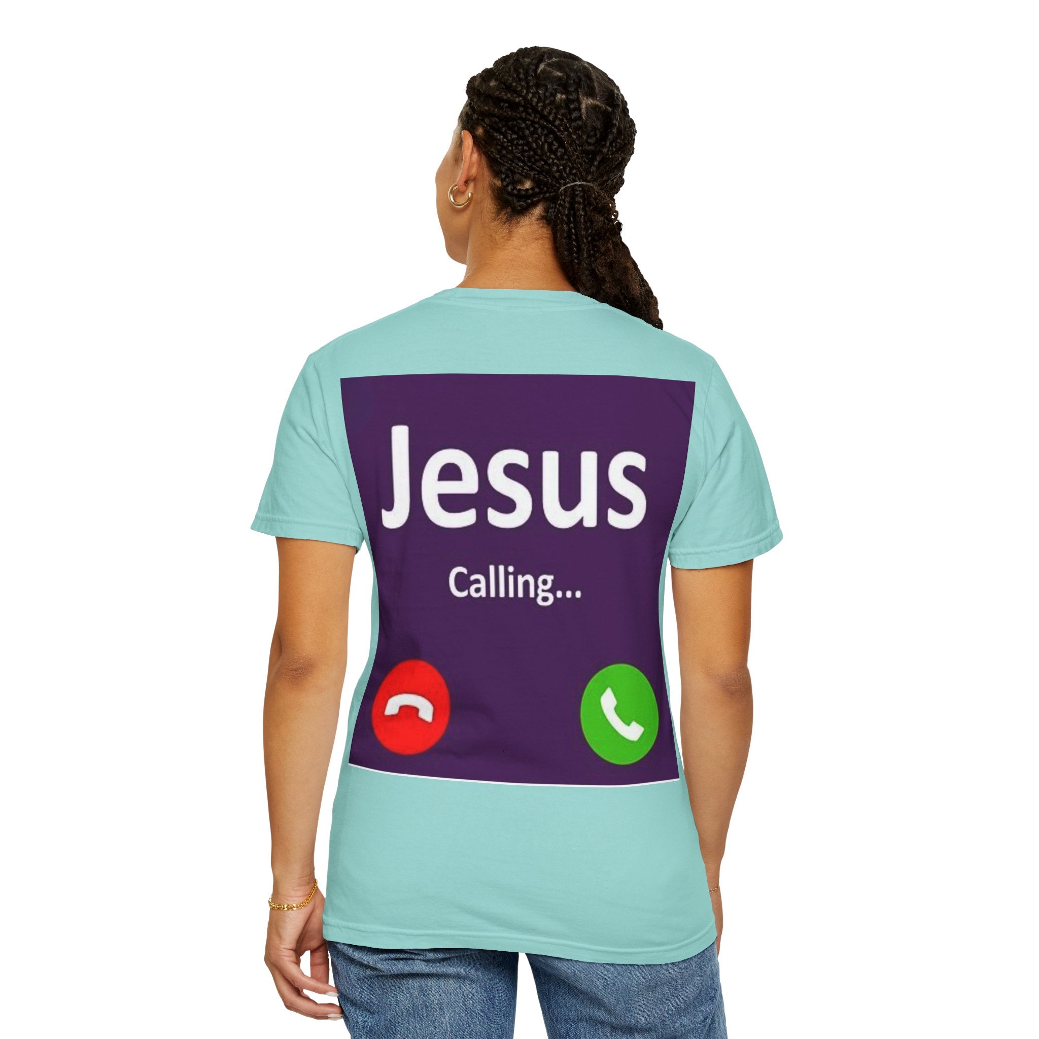 Jesus Calling T-shirt, – Funny Cell Phone Screen Christian T-shirt, for Divine Connection & Faith Humor Printify