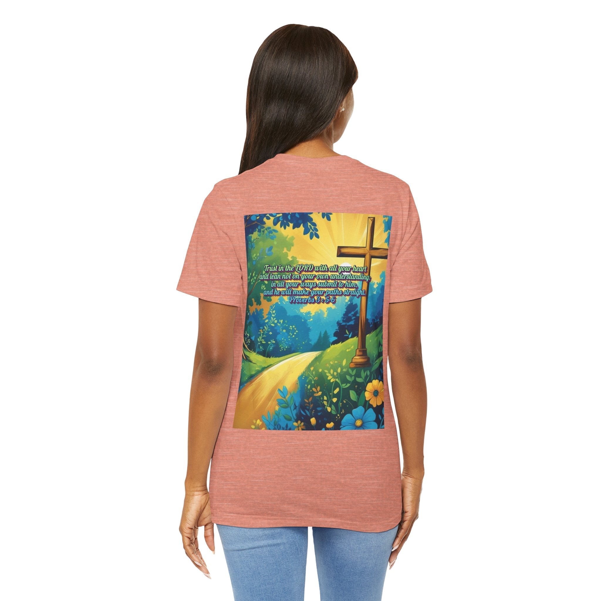 Trust in The Lord Proverbs 3:5-6 Biblical Design Unisex Jersey Short Sleeve Tee Printify