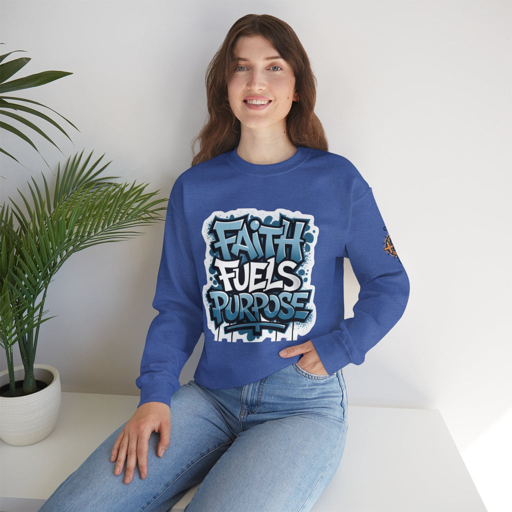 Faith Fuels Purpose Sweatshirt – Inspirational Christian Sweatshirt for Divine Drive & Unstoppable Belief Printify