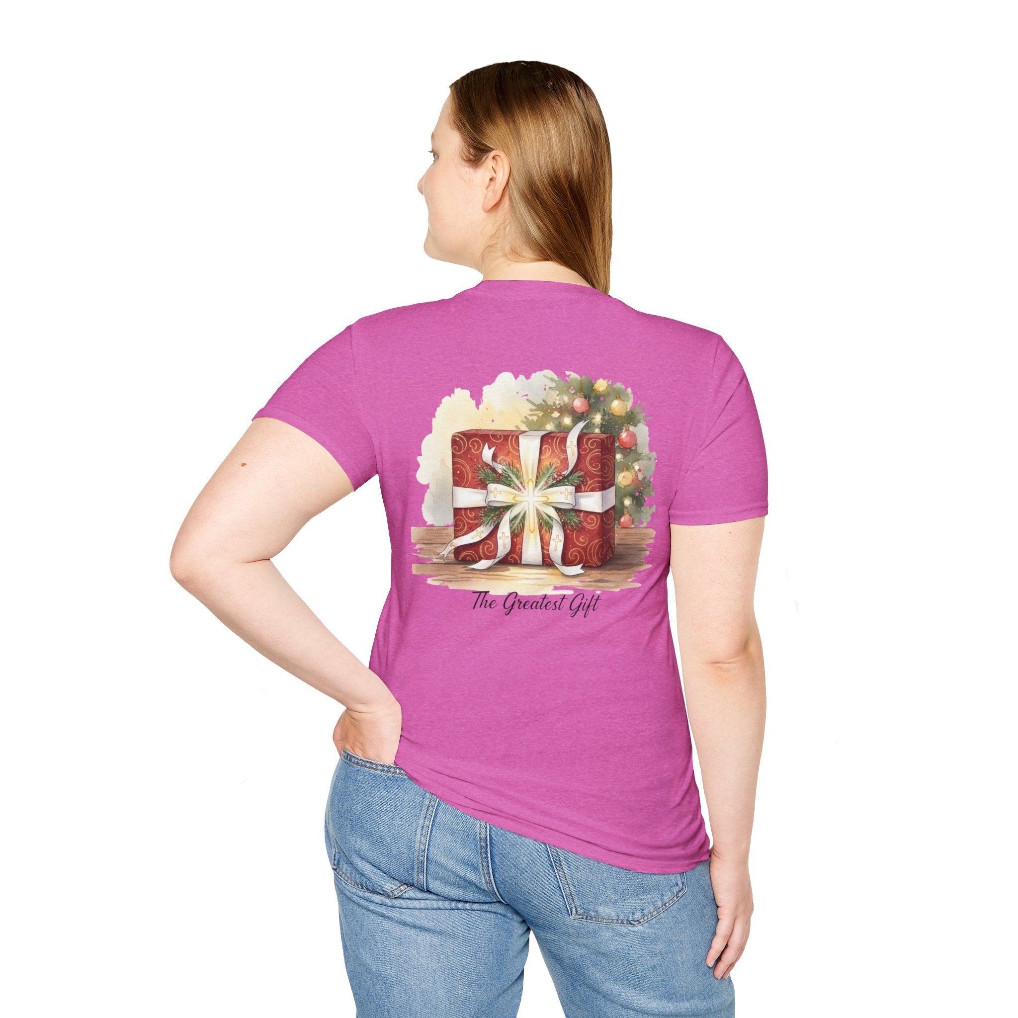 The Greatest Gift T-shirt – Cross Bow Present Christian T-shirt for Christmas Salvation & Eternal Faith Printify