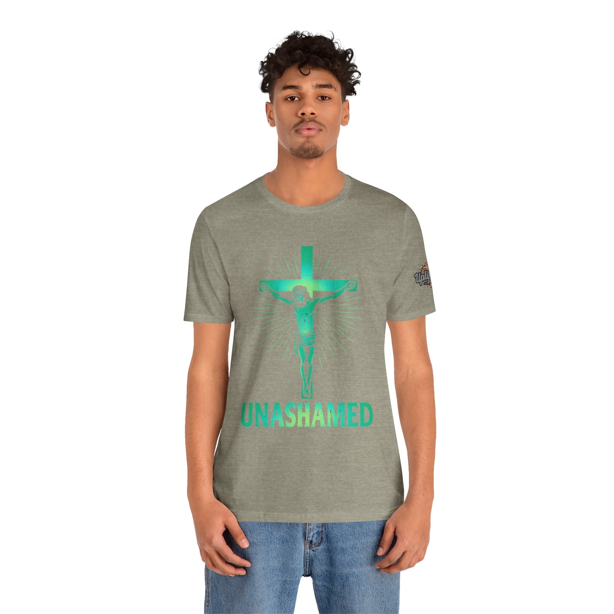 Unashamed T-shirt – Romans 1:16 Crucifixion Christian t-shirt for Bold Unwavering Faith Printify