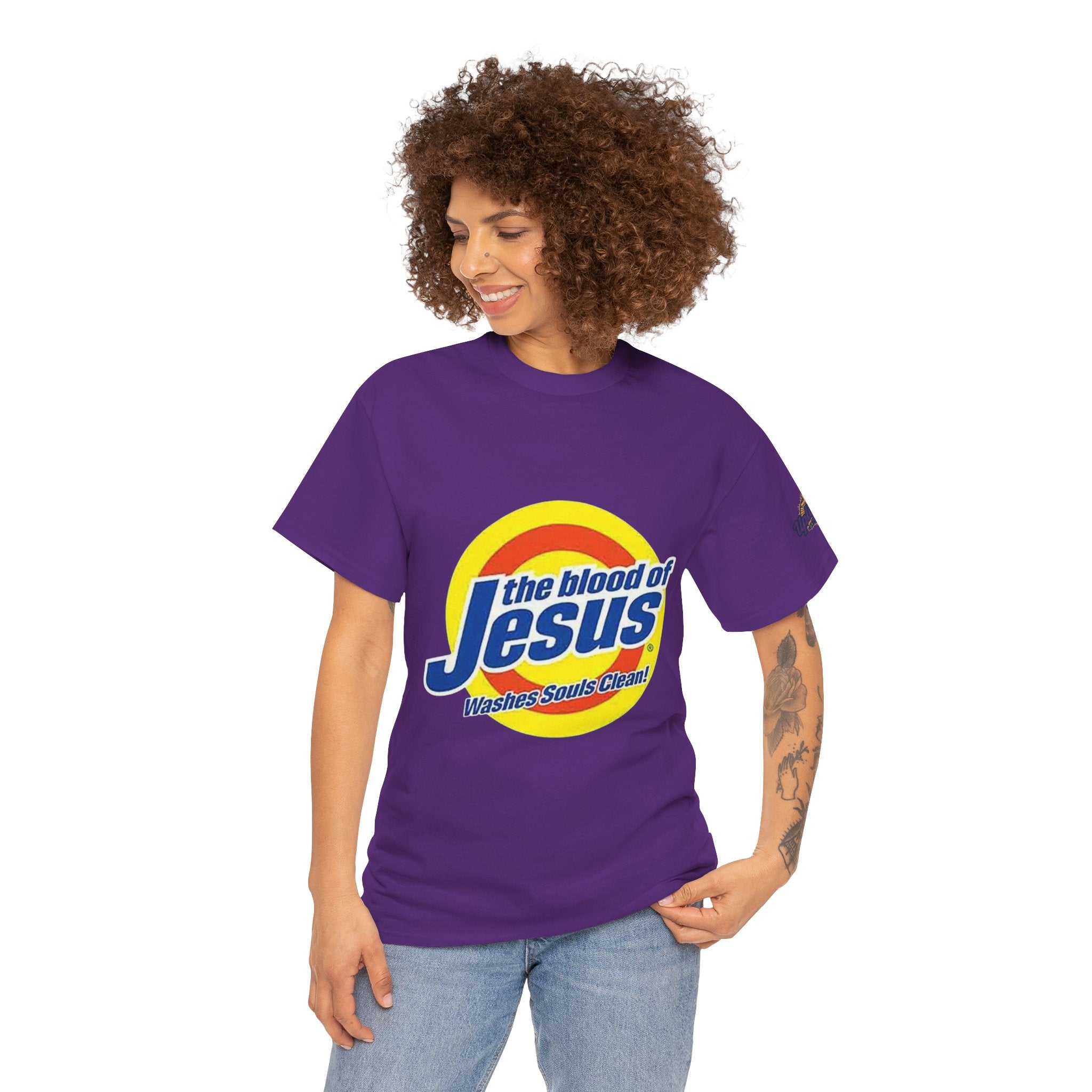 Blood of Jesus Washes Souls Clean T-shirt - Funny Tide Parody - Christian Faith T-shirt Printify