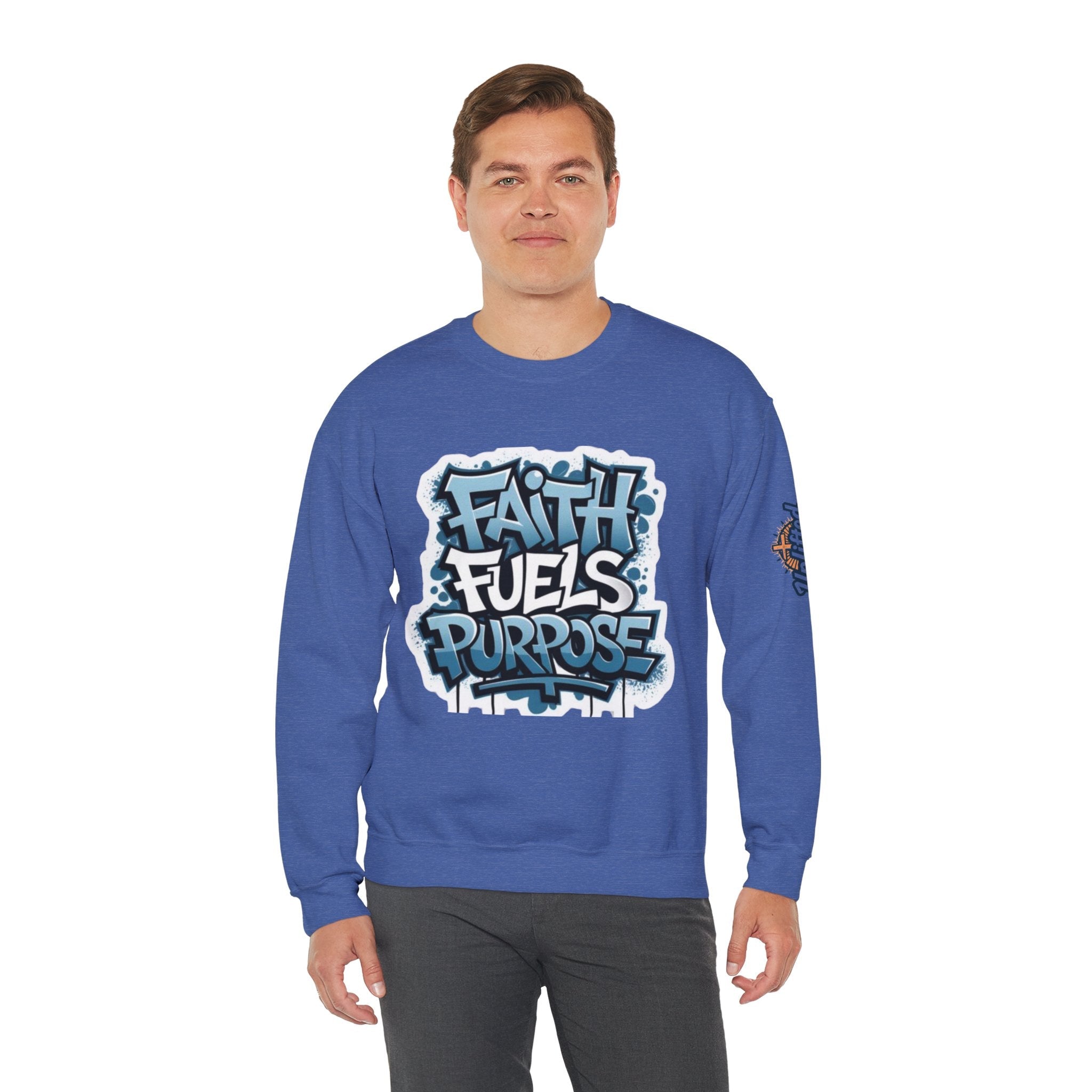 Faith Fuels Purpose Sweatshirt – Inspirational Christian Sweatshirt for Divine Drive & Unstoppable Belief Printify
