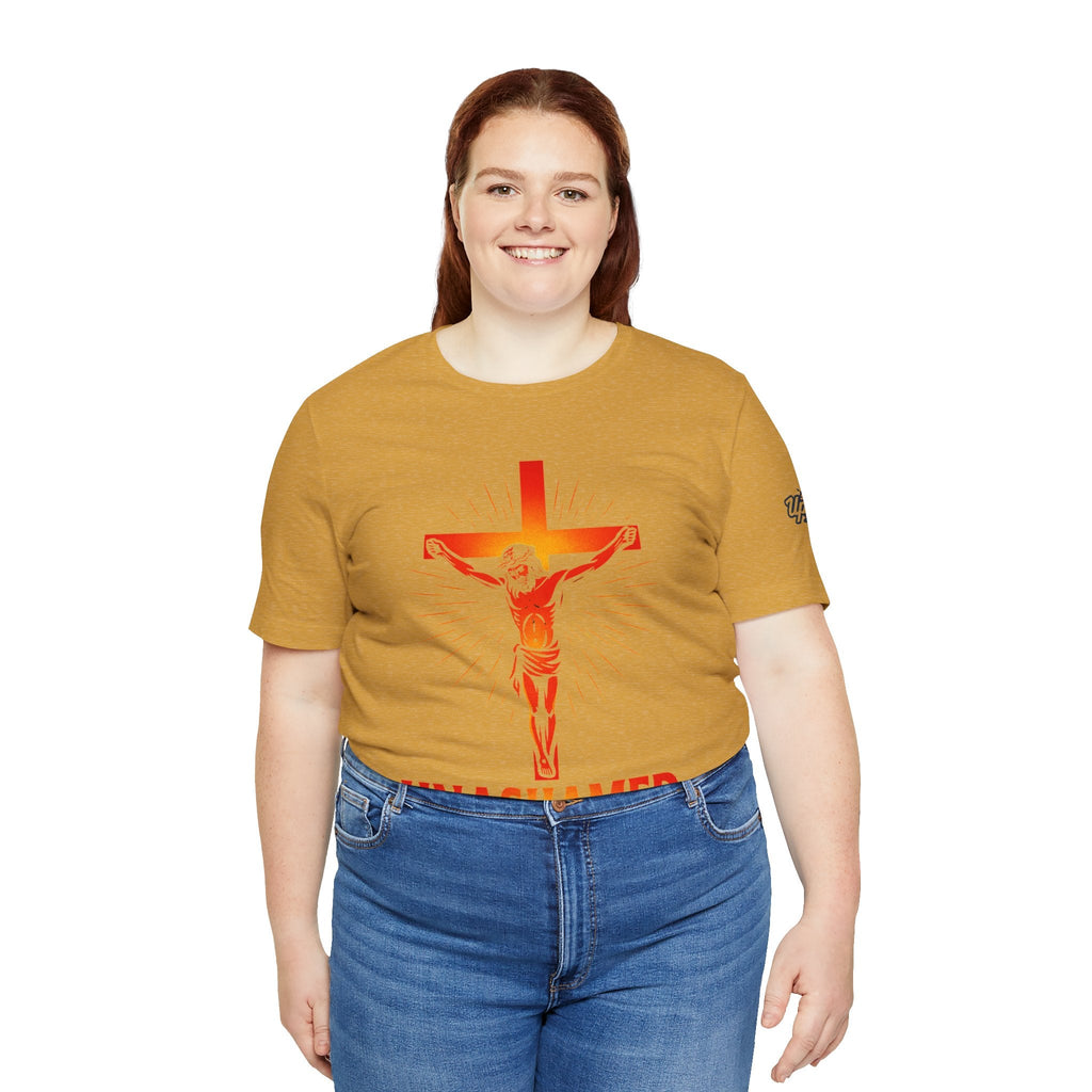 Unashamed T-shirt – Romans 1:16 Crucifixion Christian t-shirt for Bold Unwavering Faith Printify