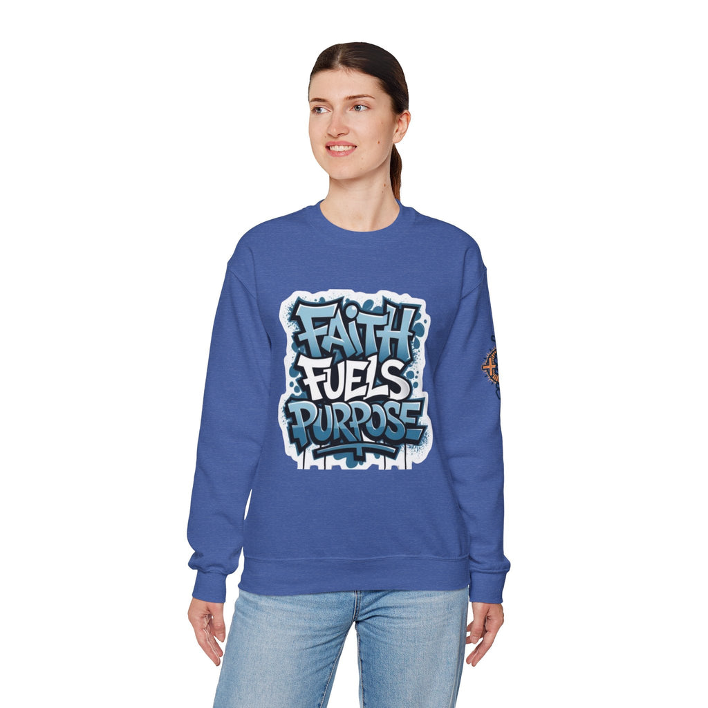 Faith Fuels Purpose Sweatshirt – Inspirational Christian Sweatshirt for Divine Drive & Unstoppable Belief Printify