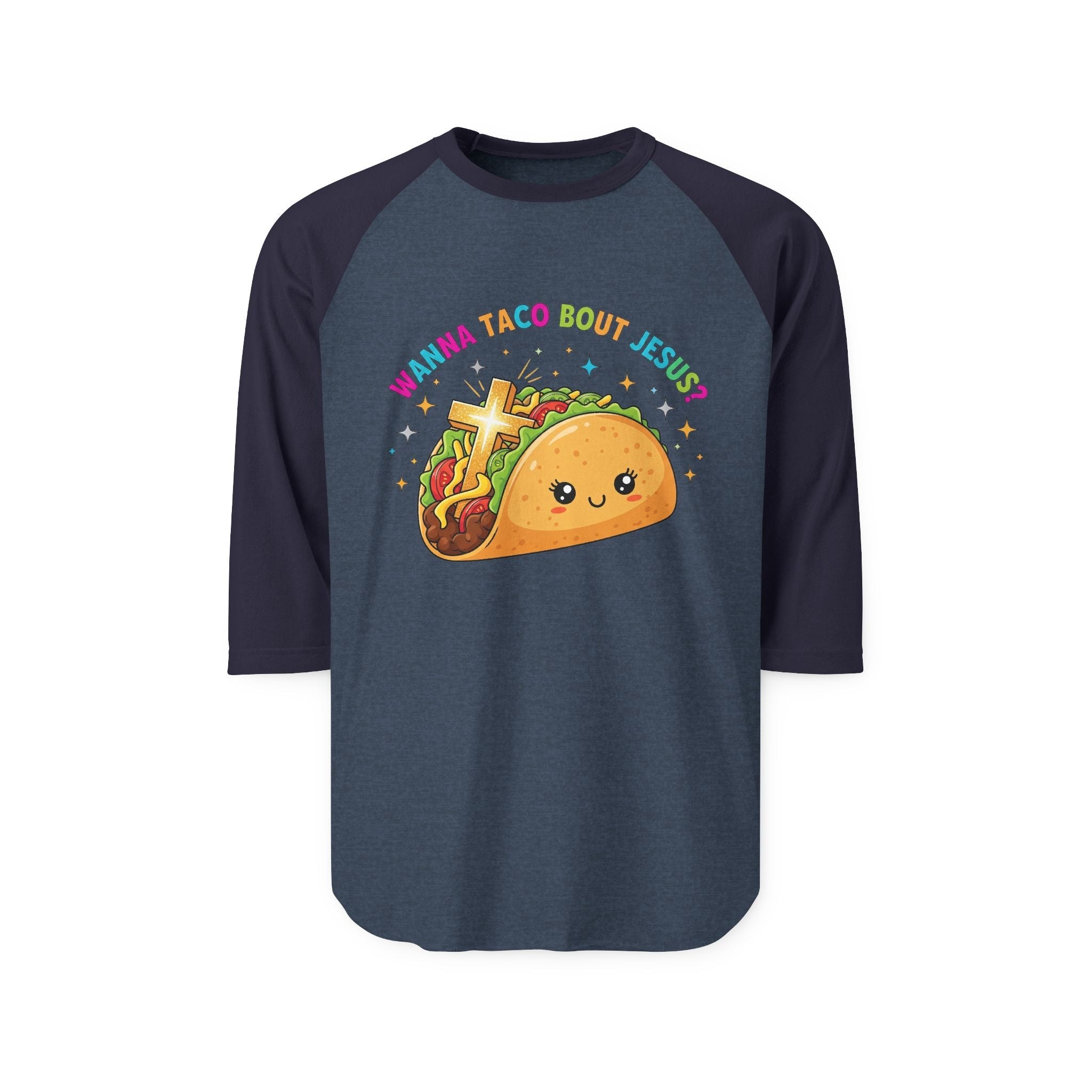 Wanna Taco 'Bout Jesus? Funny Christian Pun T-Shirt – Lettuce Pray & Share Faith! Printify