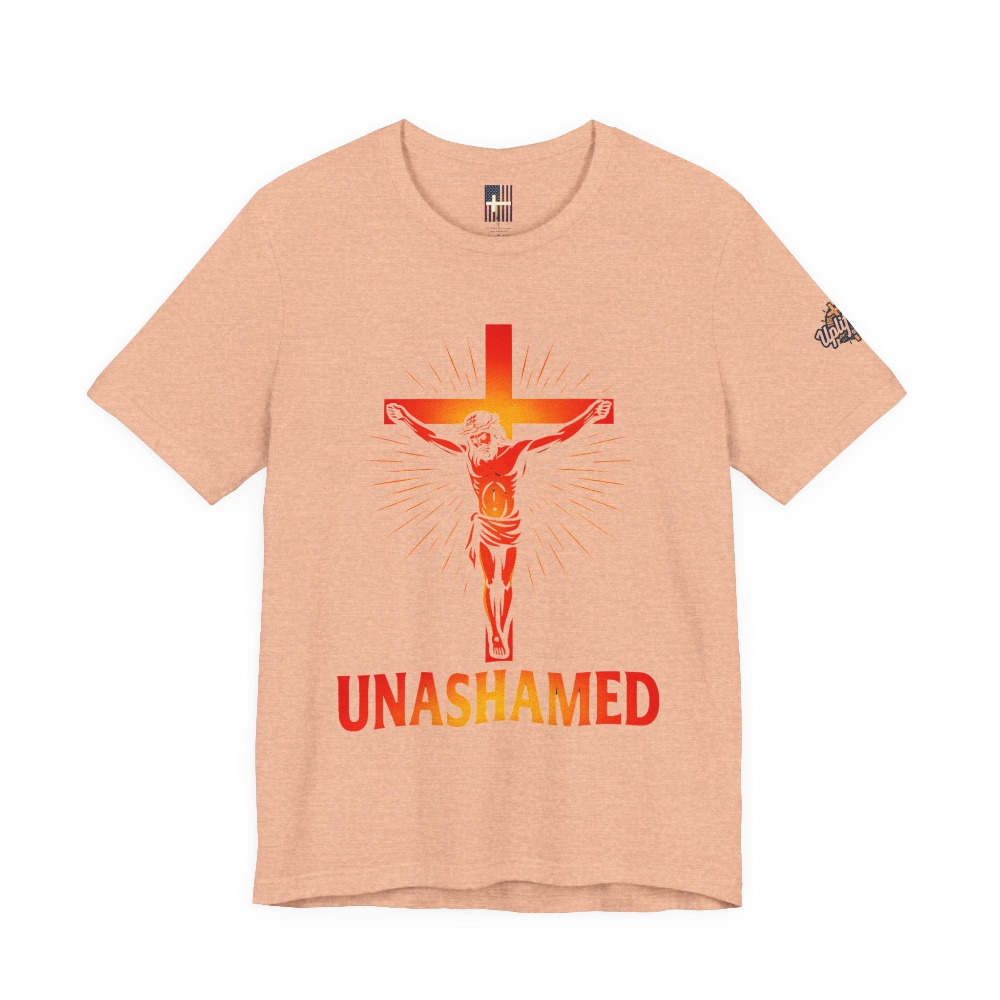 Unashamed T-shirt – Romans 1:16 Crucifixion Christian t-shirt for Bold Unwavering Faith Printify