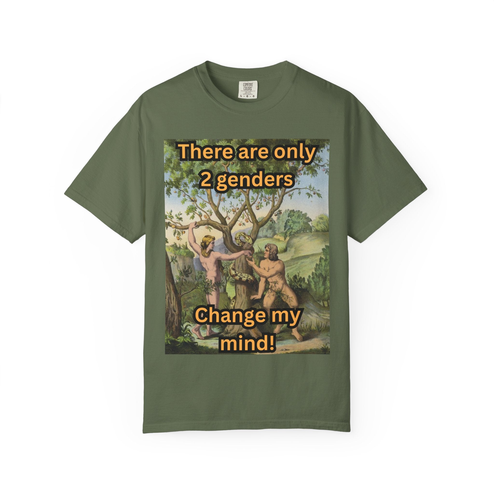 There Are Only 2 Genders T-Shirt – Adam & Eve Cross Christian Tee for Bold Faith Printify