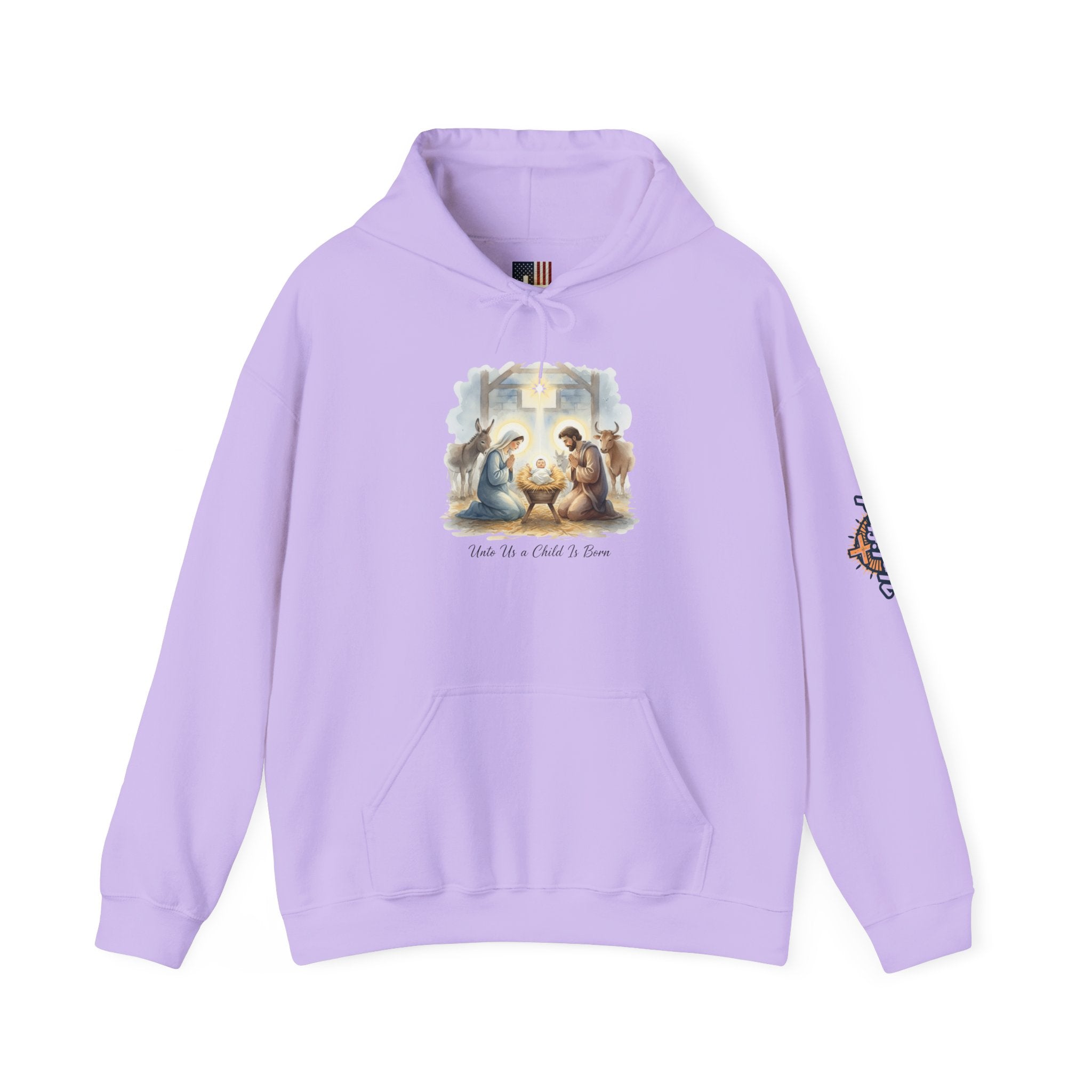 Unto Us a Child is Born Hoodie – Isaiah 9:6 Nativity Manger Scene Christian Christmas Sweatshirt for Holy Night Faith Printify