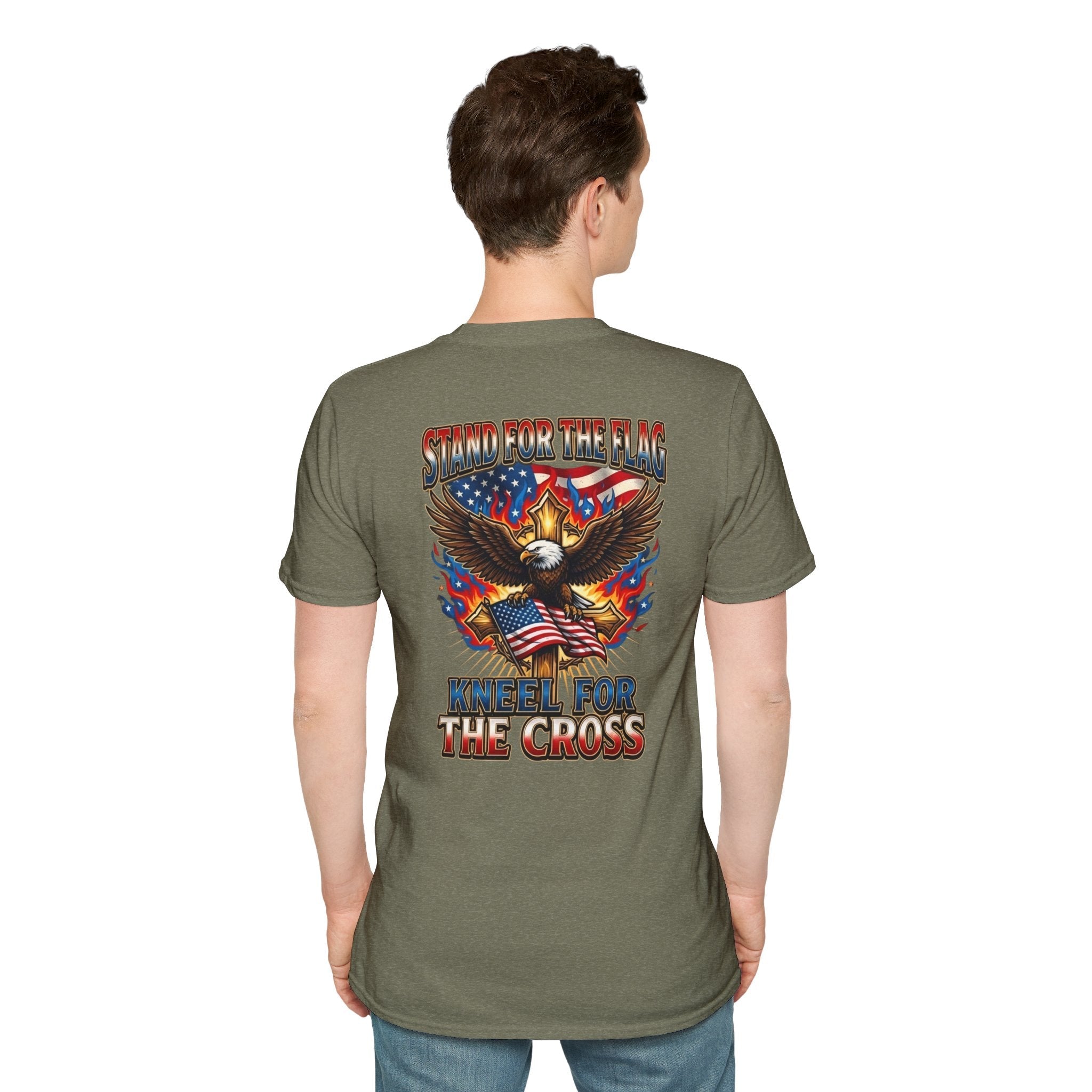 Stand for the Flag Kneel for the Cross T-shirt | Patriotic Eagle T-shirt Printify