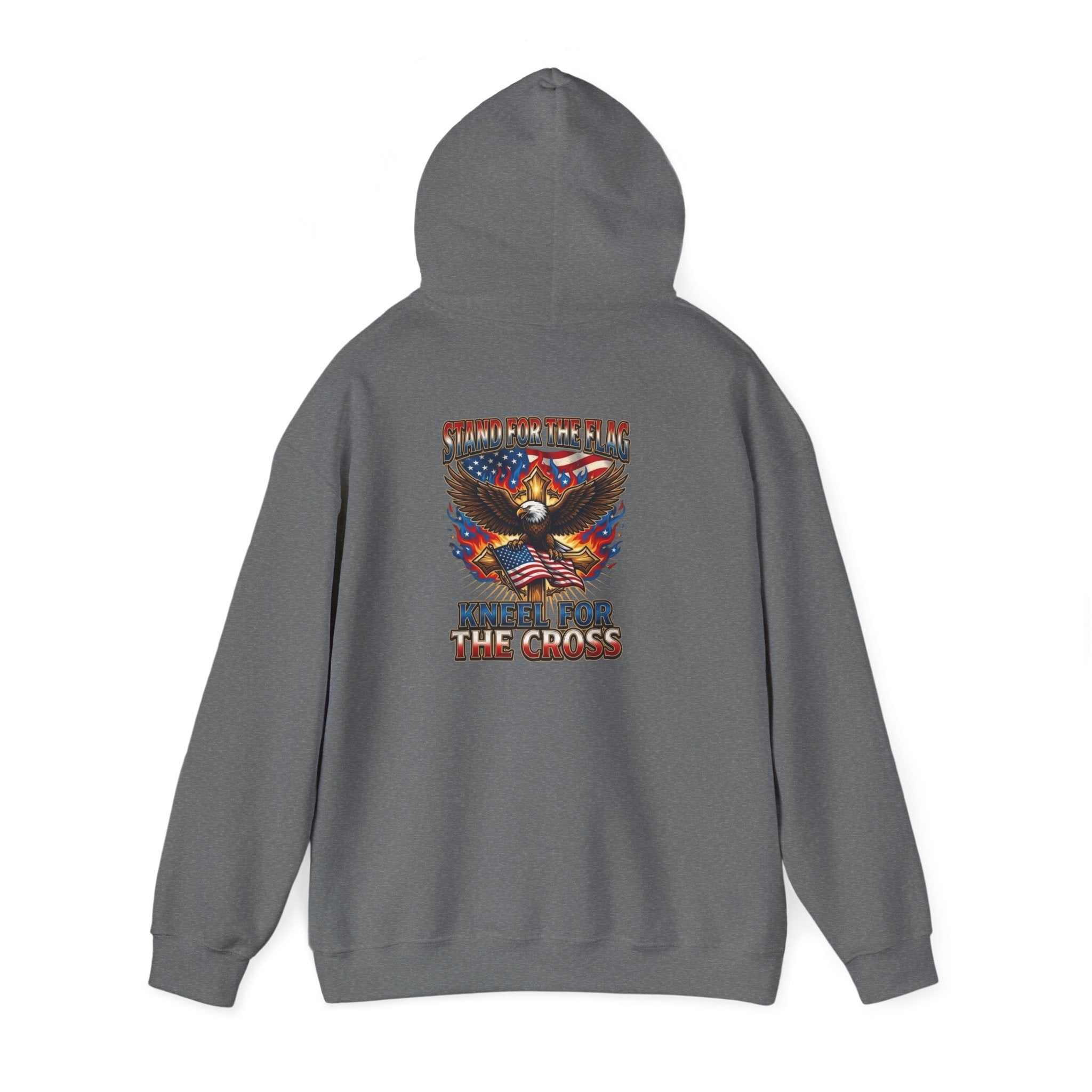 Stand for the Flag Kneel for the Cross Hoodie | Patriotic Eagle Hoodie Printify