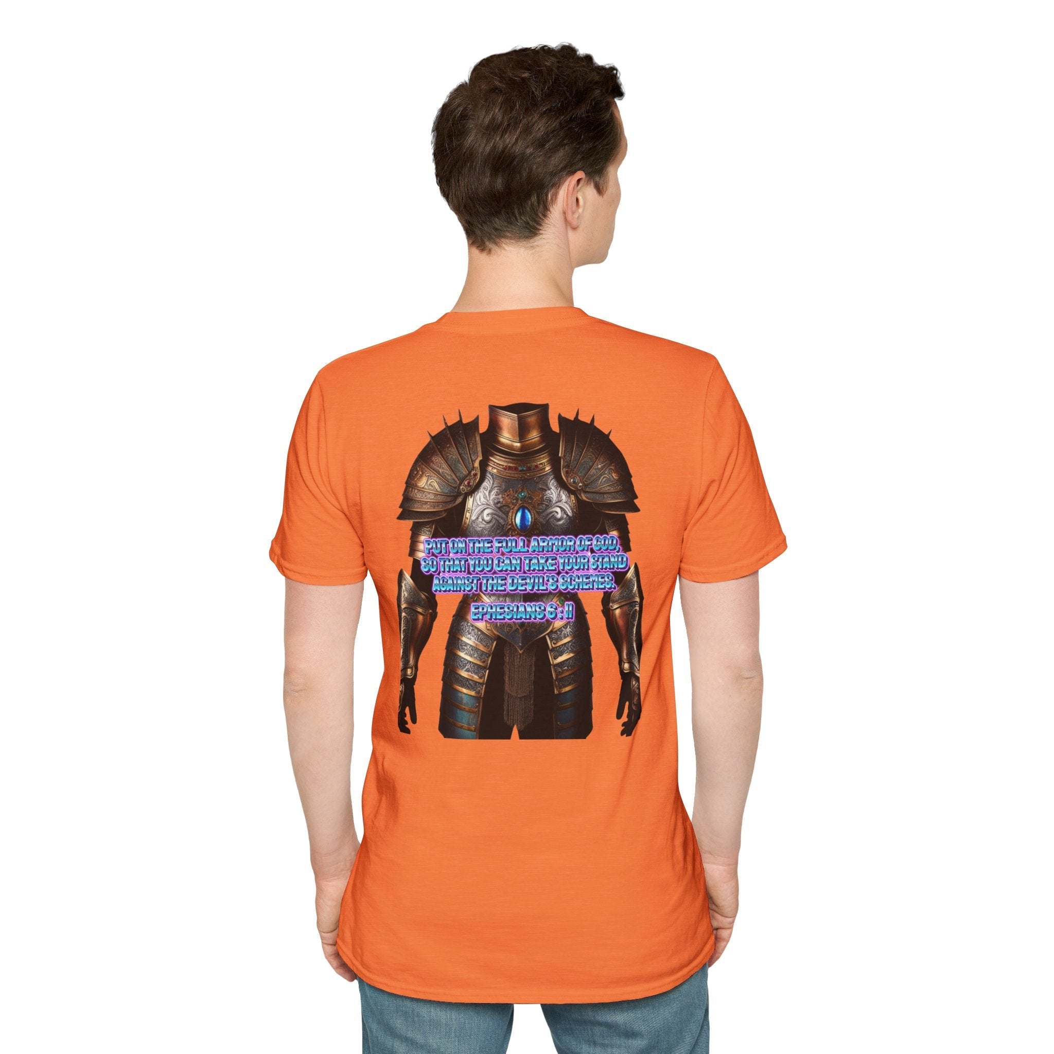 Religious Graphic Tee with Armor Of God Design - Unisex Softstyle T-Shirt Printify