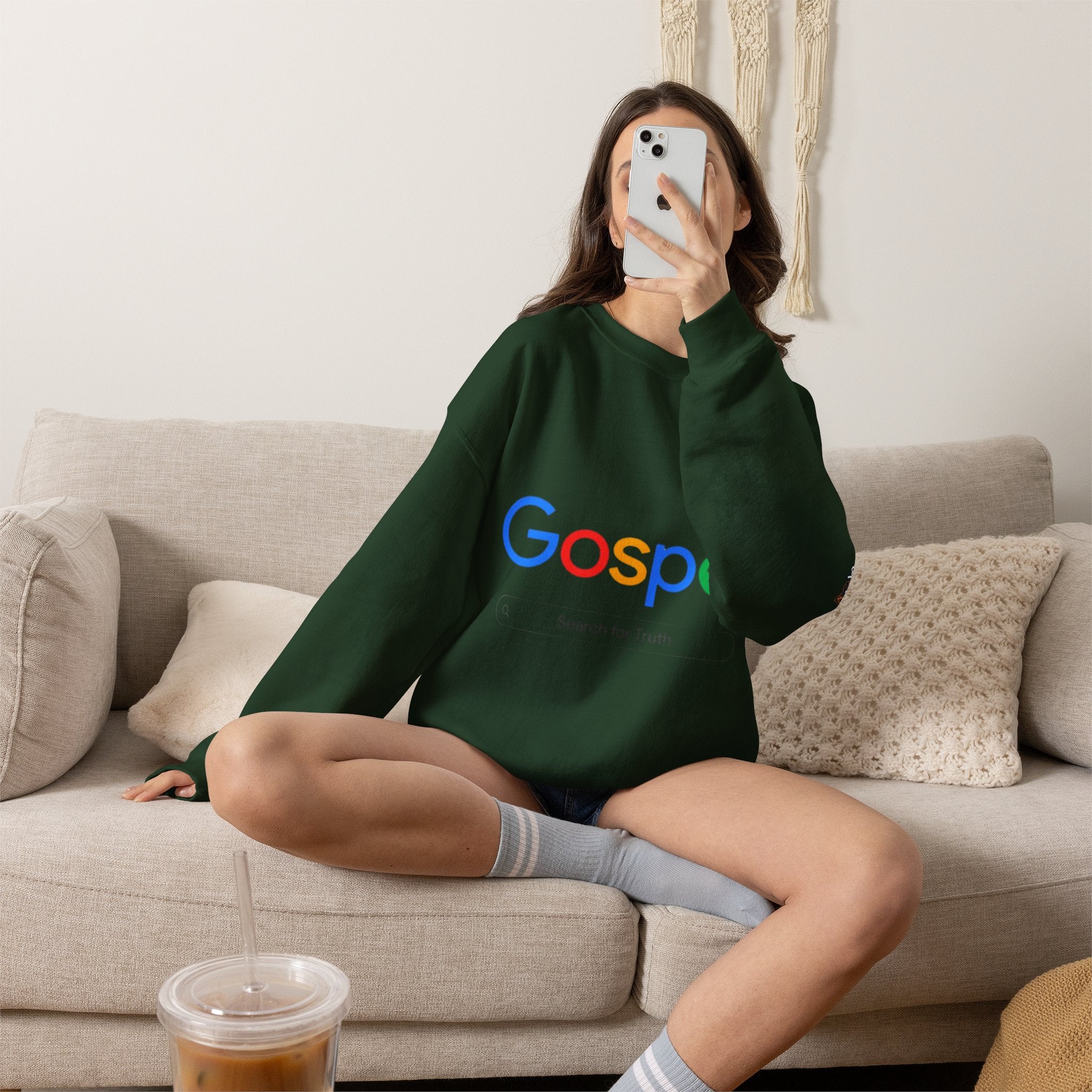 Gospel Graphic Sweatshirt — "Gospel" Colorful Logo Christian Sweatshirt Printify