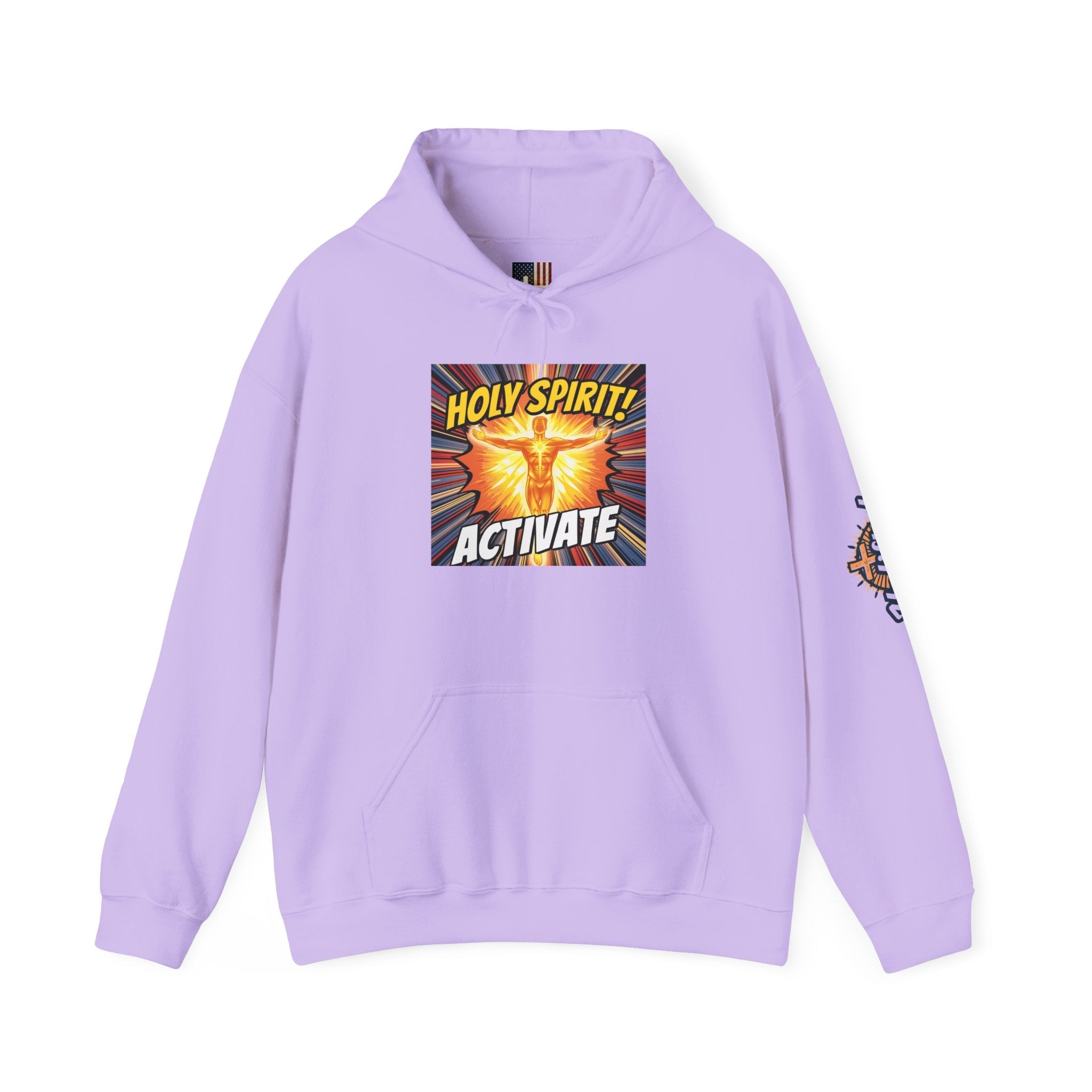 Holy Spirit Activate Hoodie – Superhero Christian Sweatshirt with Vibrant Power-Up Design for Faith-Fueled Boldness Printify