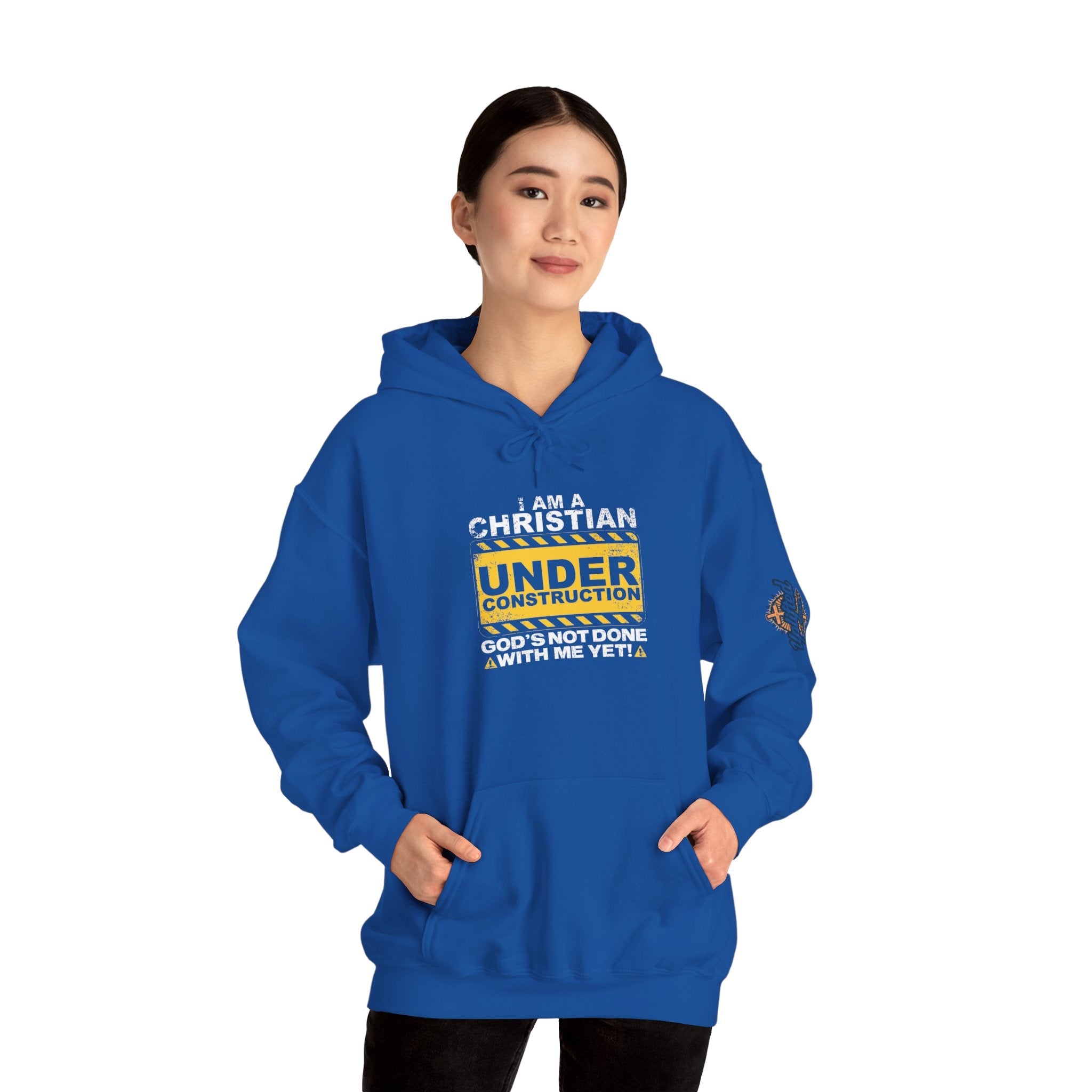 Christian Under Construction Hoodie | God Is Not Done With Me Yet Hoodie Printify