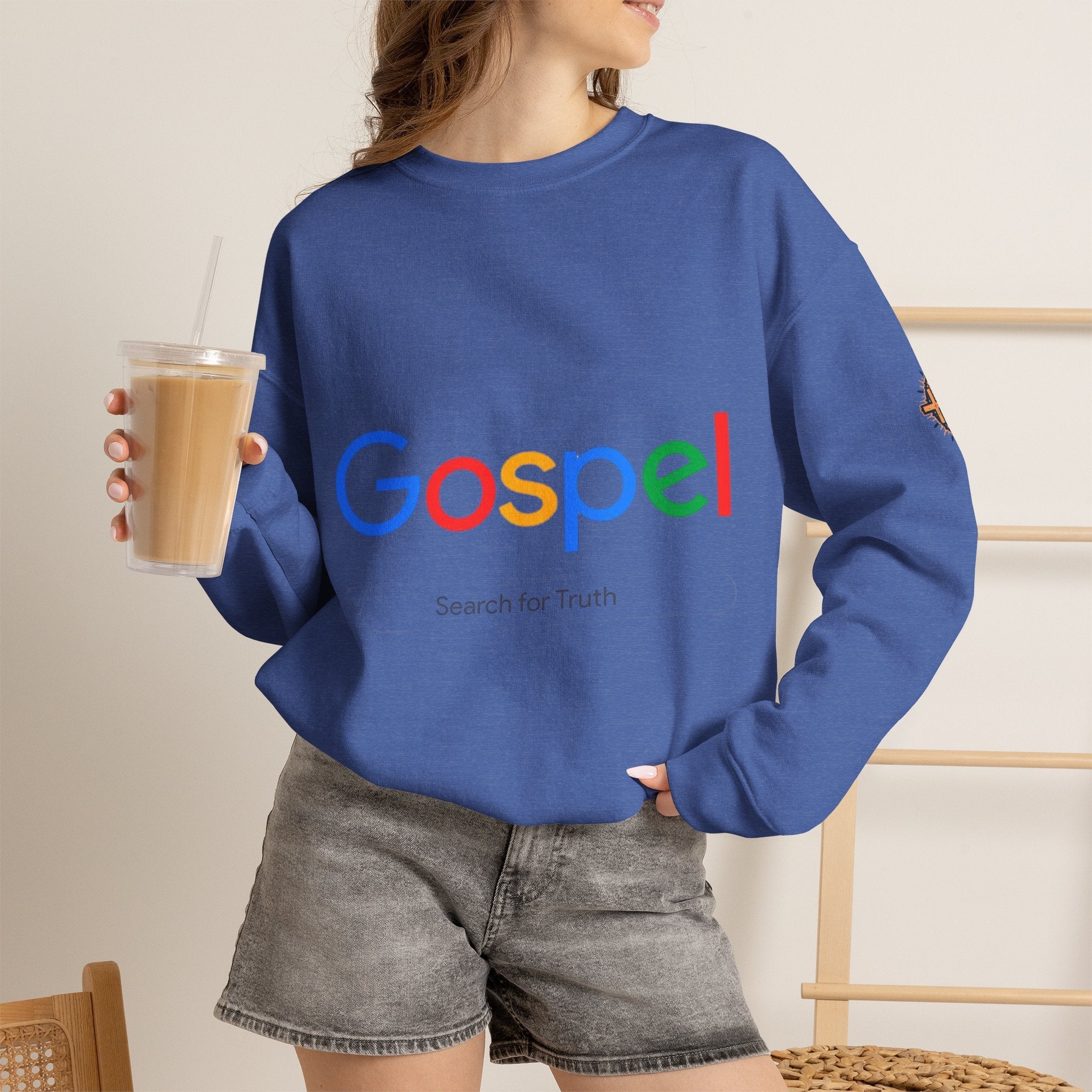 Gospel Graphic Sweatshirt — "Gospel" Colorful Logo Christian Sweatshirt Printify