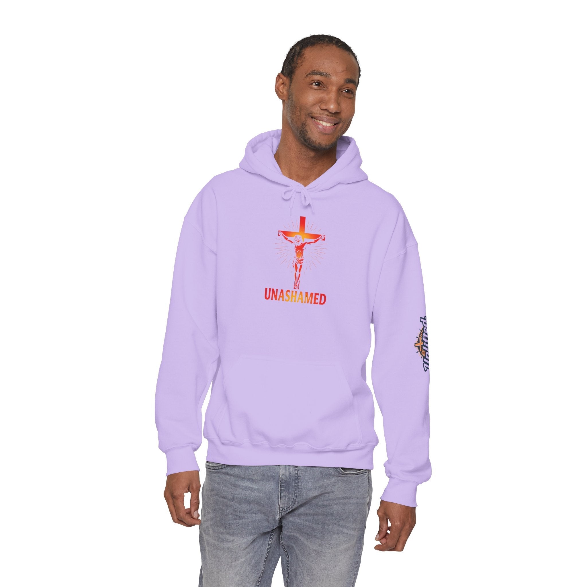 Unashamed Hoodie – Romans 1:16 Crucifixion Christian Sweatshirt for Bold Unwavering Faith Printify