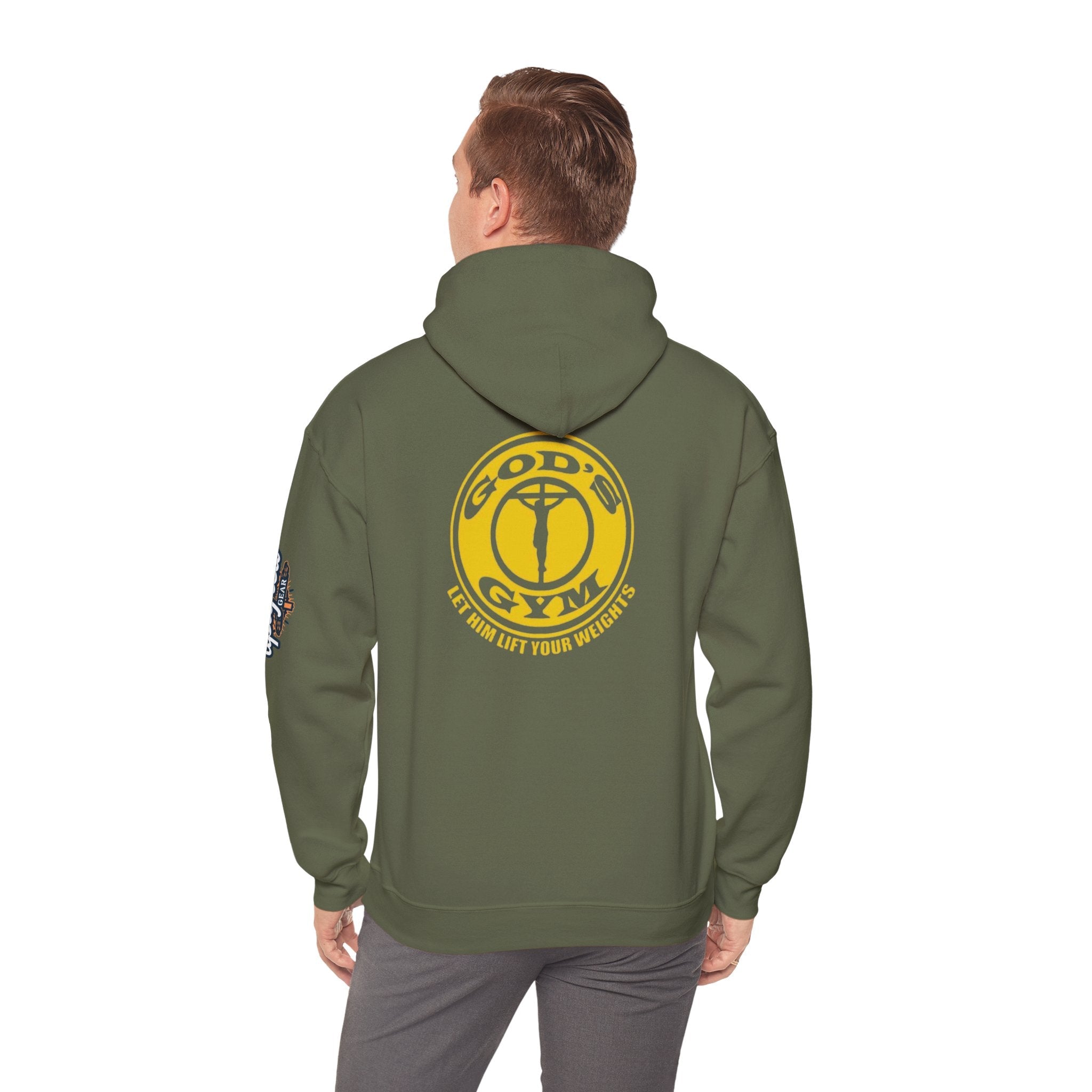 God's Gym Hoodie — "Let Him Lift Your Weights" Christian Fitness Hoodie Printify