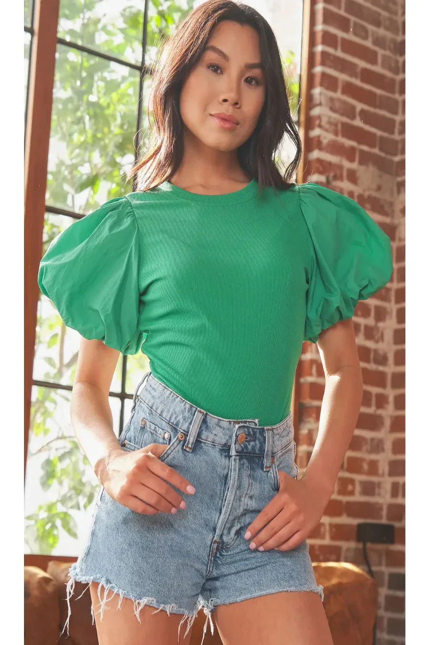 Balloon Sleeve Bodysuit Pretty Little Patriot